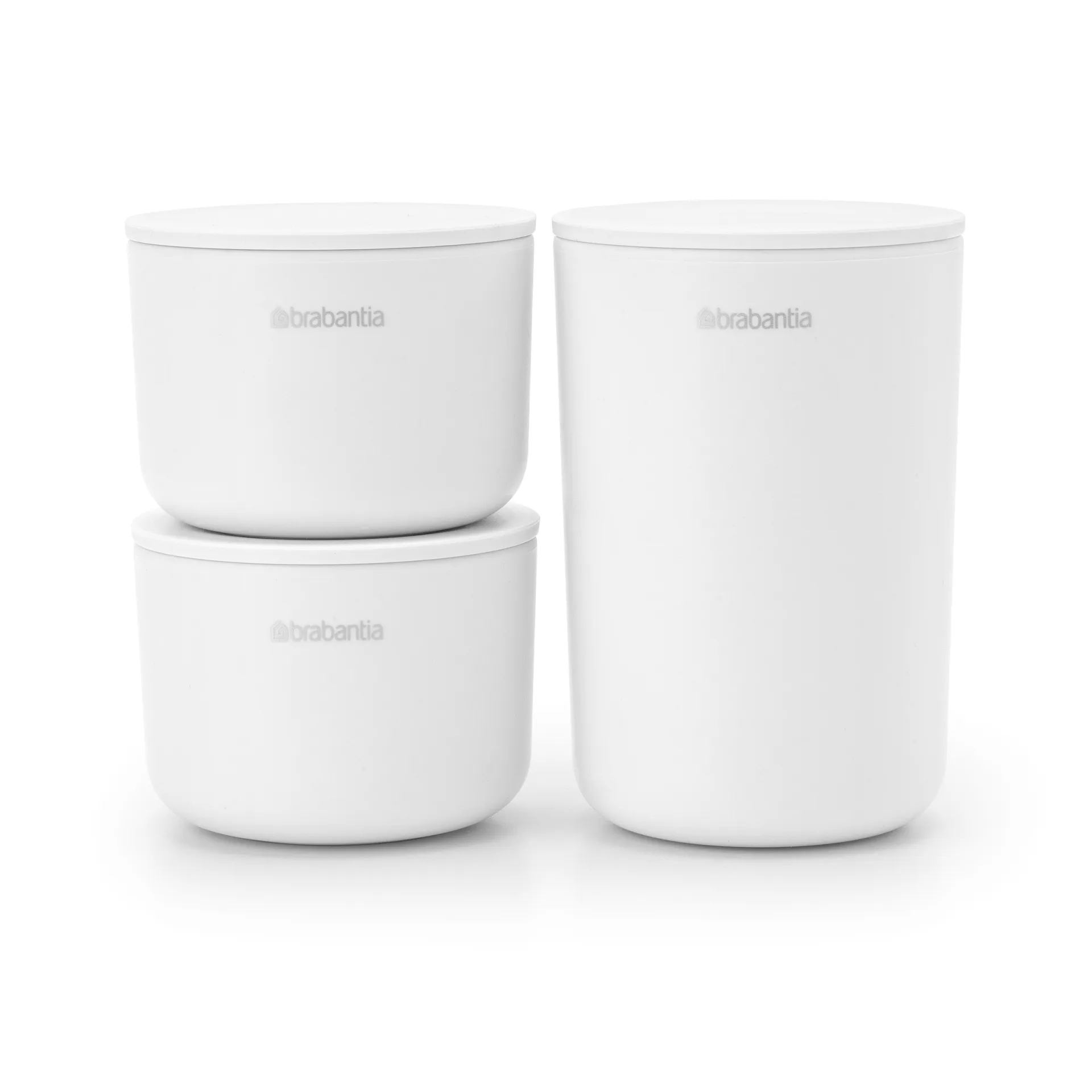 Frascos de arrumação ReNew, 3 un., branco Brabantia