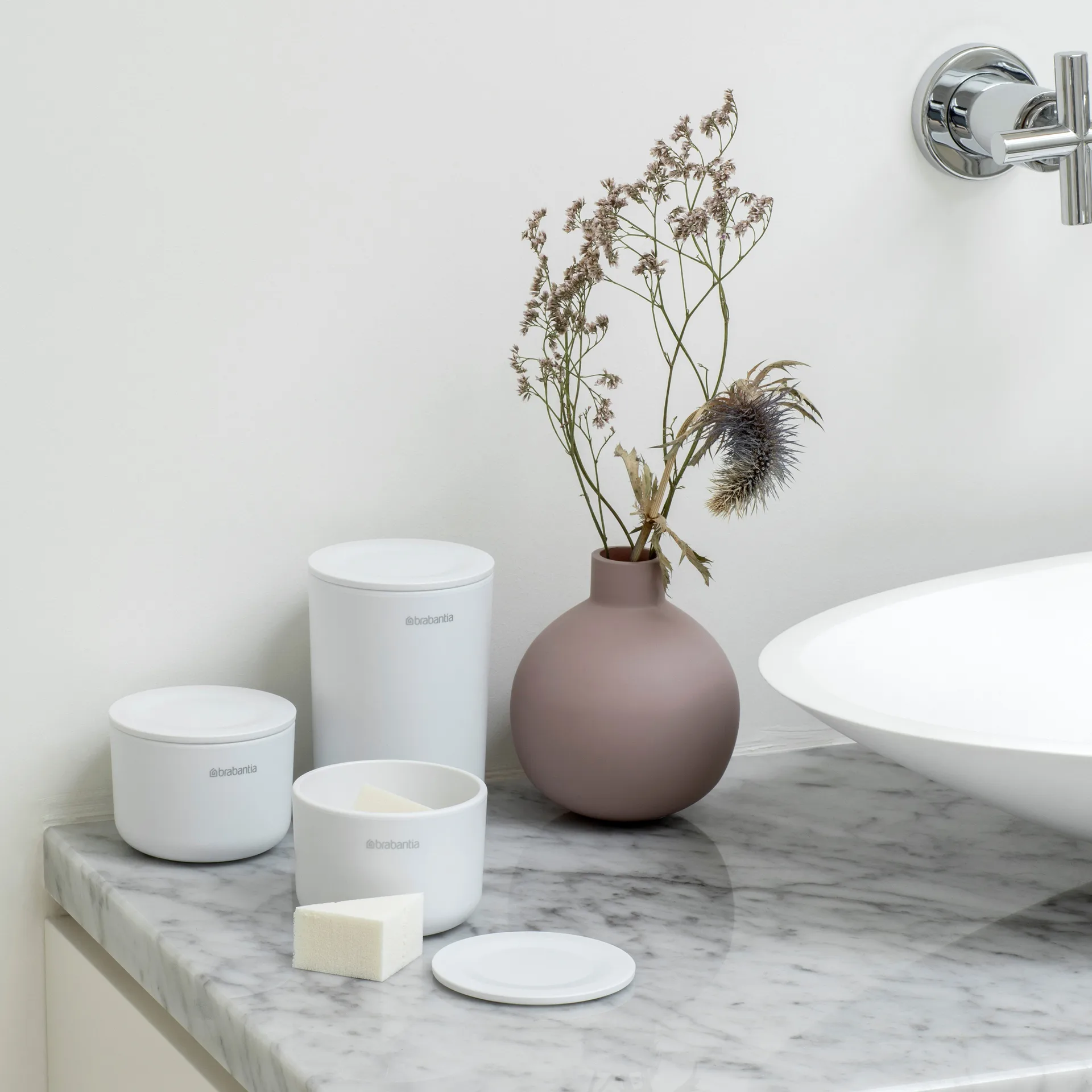 Frascos de arrumação ReNew, 3 un., branco Brabantia