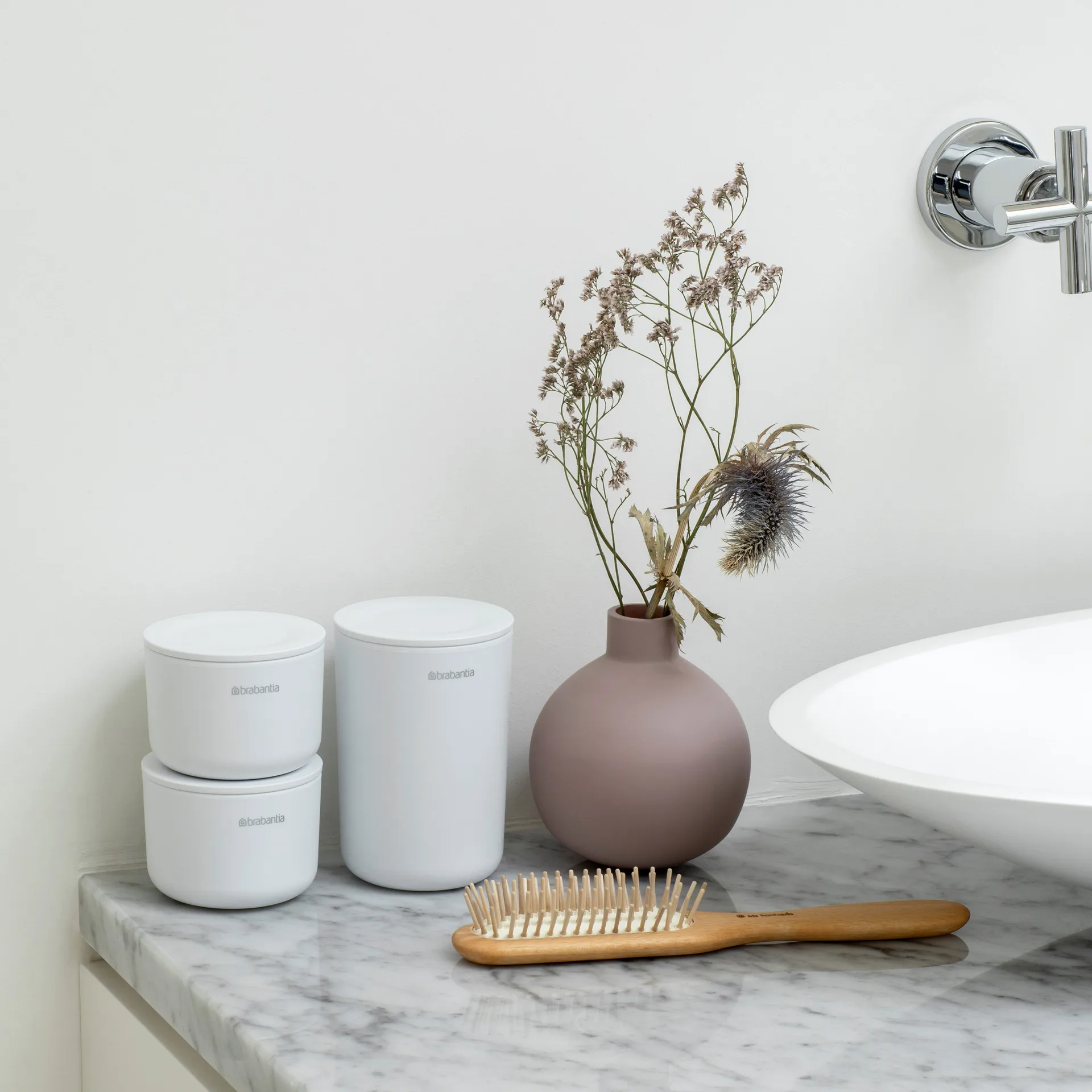 Frascos de arrumação ReNew, 3 un., branco Brabantia