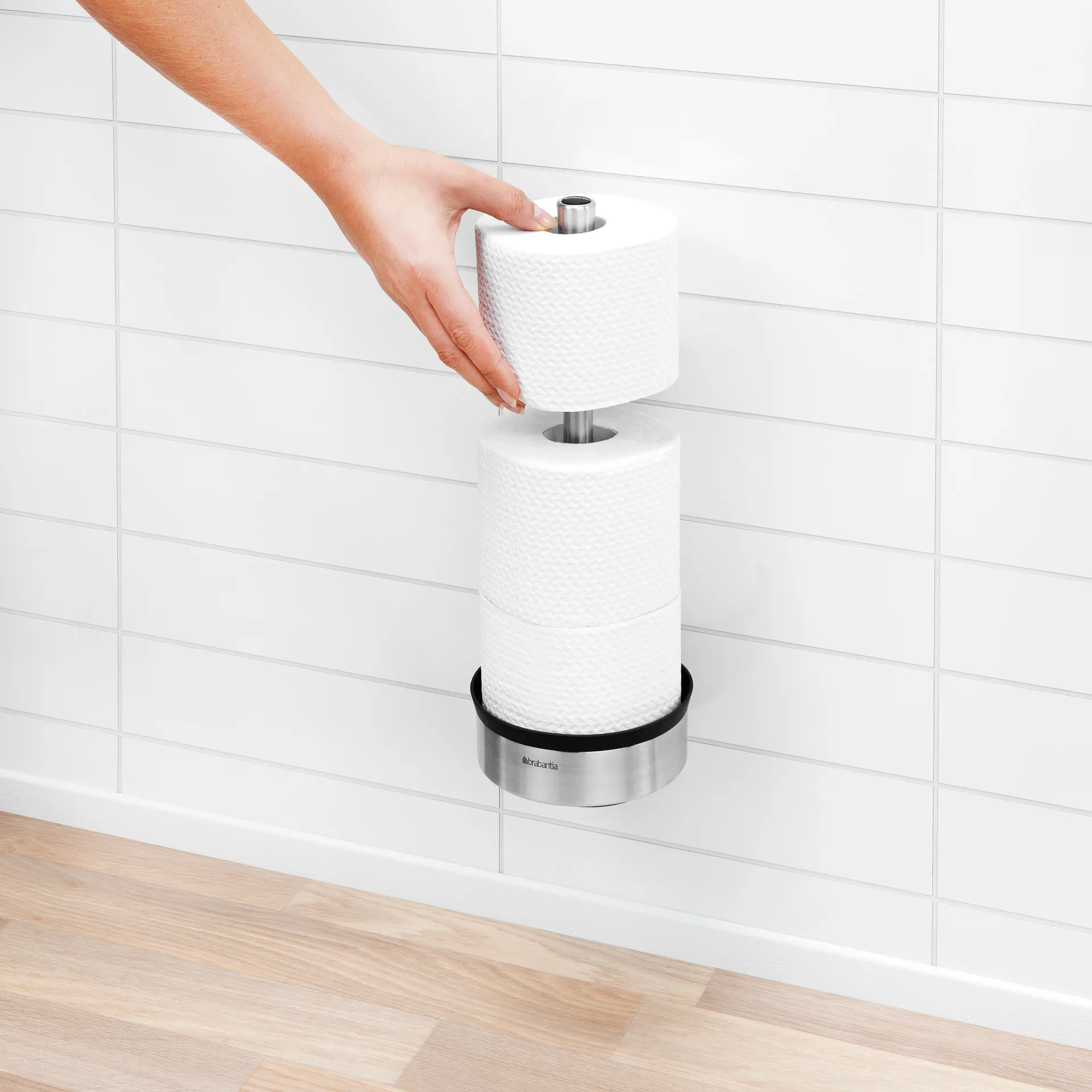 Guarda-rolos, capacidade para 3 rolos Profile, aço mate Brabantia