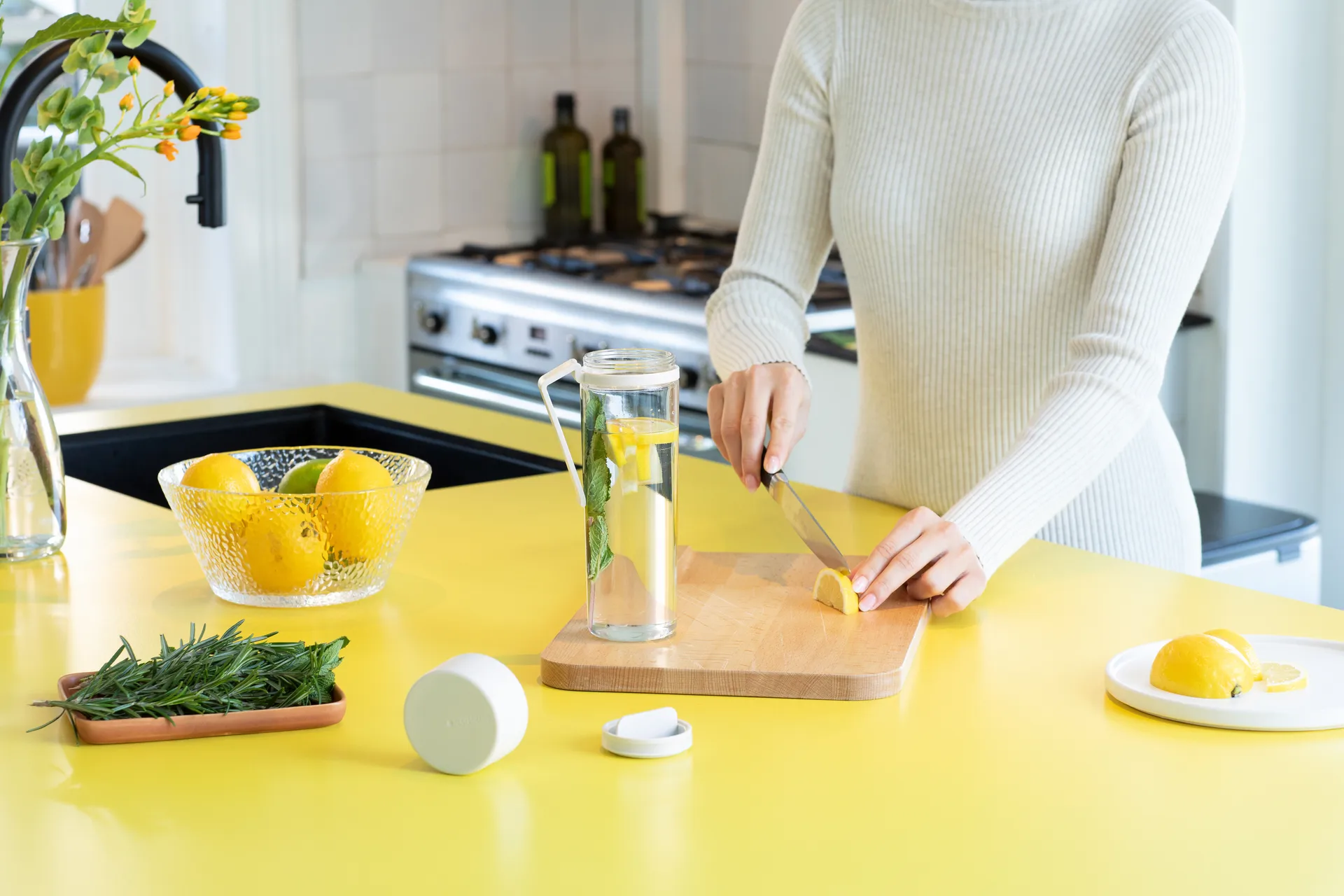 Make & Take garrafa de água com coador 0.5 L, Cinza claro Brabantia