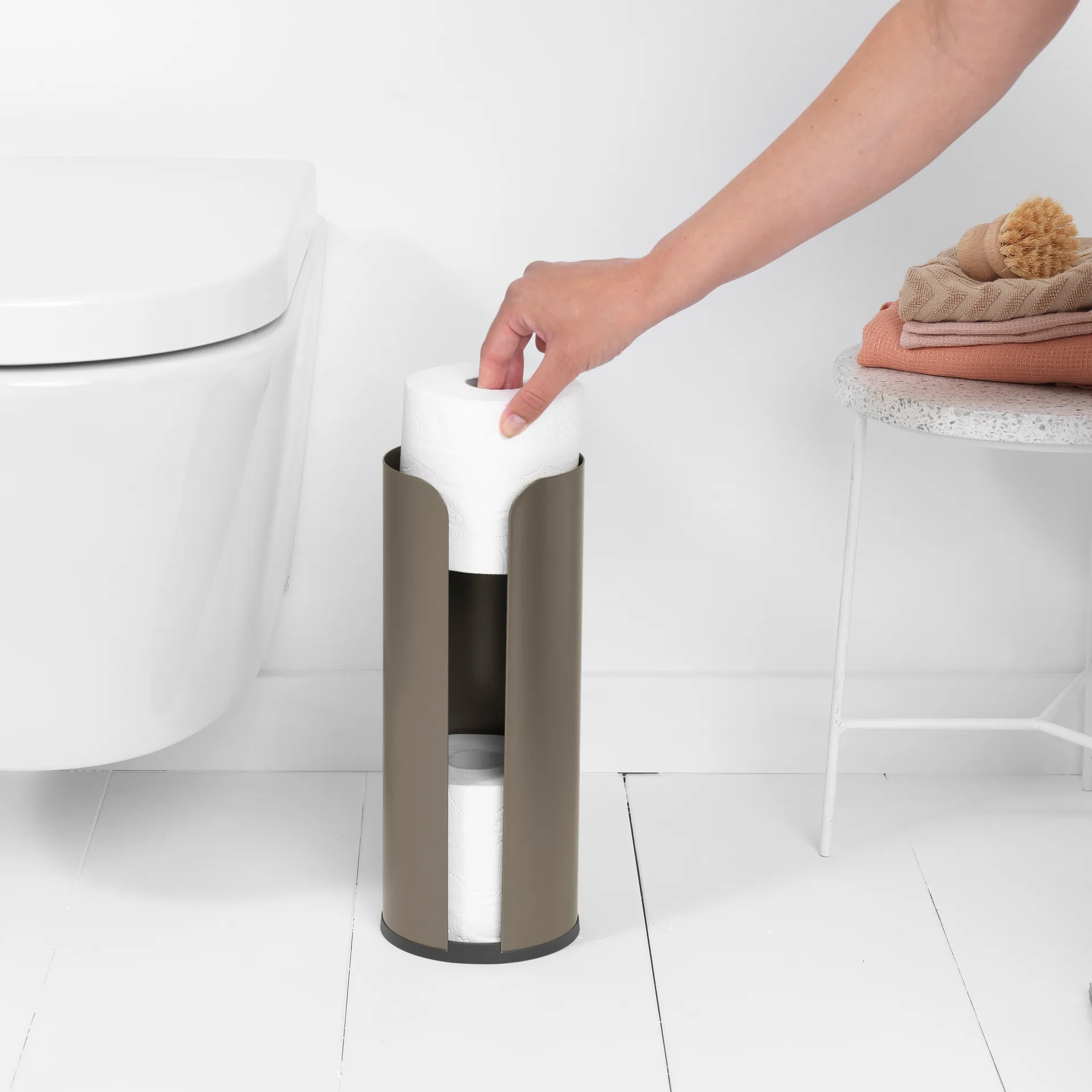 Porta-rolos de casa de banho Brabantia, platina Brabantia