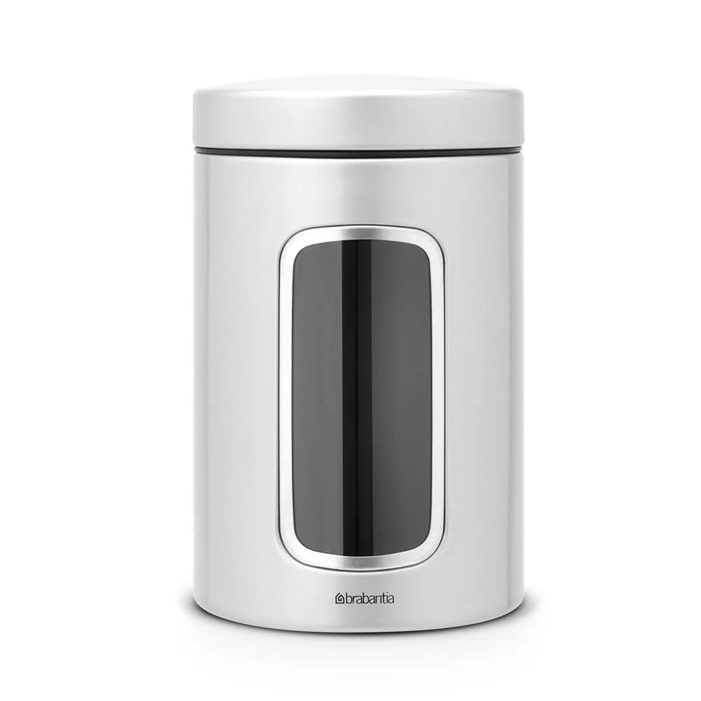 Pote com janela Brabantia 1.4 litro, metallic grey Brabantia