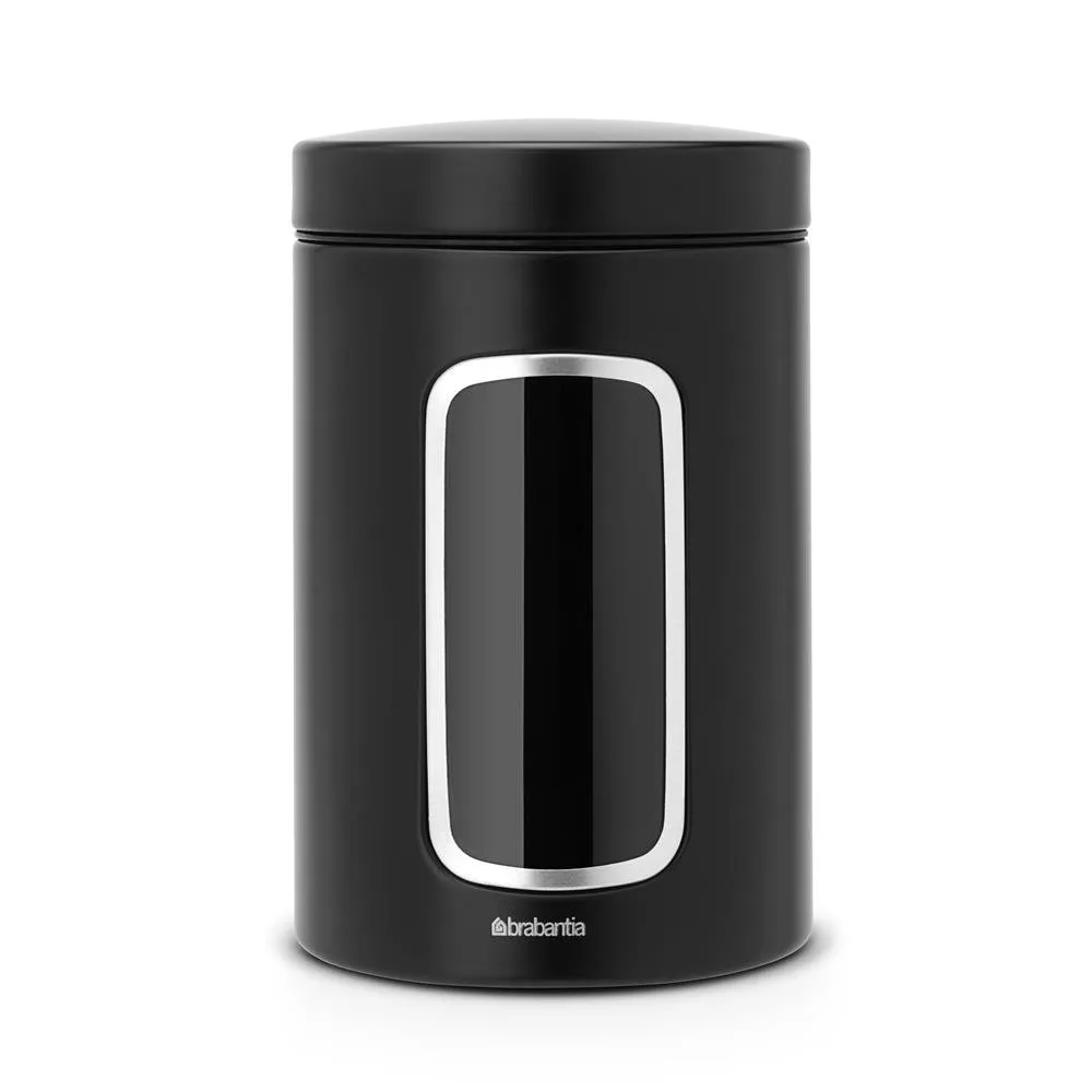 Pote com janela Brabantia 1.4 litro, preto mate Brabantia