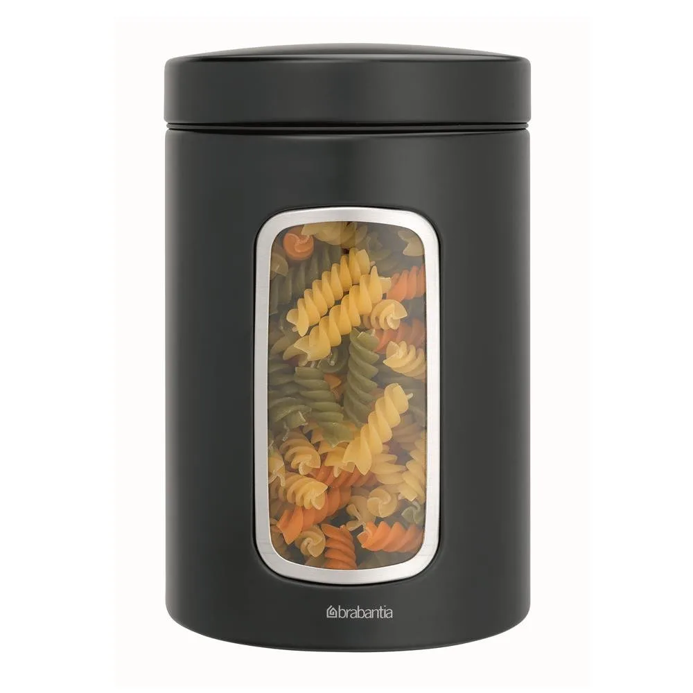 Pote com janela Brabantia 1.4 litro, preto mate Brabantia