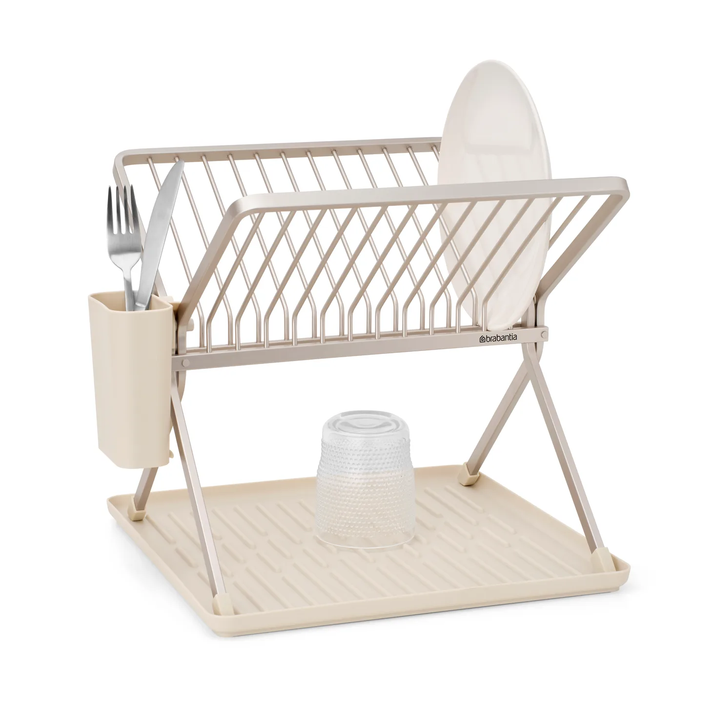 Prateleira de louça dobrável Sinkside 37 cm, Soft Beige Brabantia