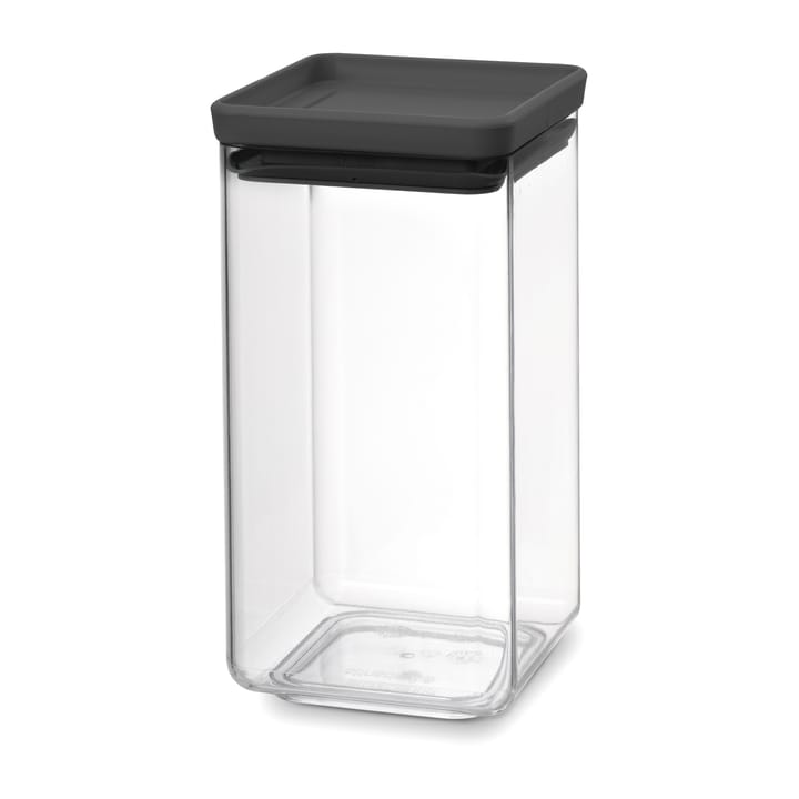 Recipiente com tampa quadrado TASTY+ 1,6 L - Cinza escuro - Brabantia