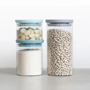 Recipiente de vidro Brabantia, 3 un. - cinza-azul - Brabantia