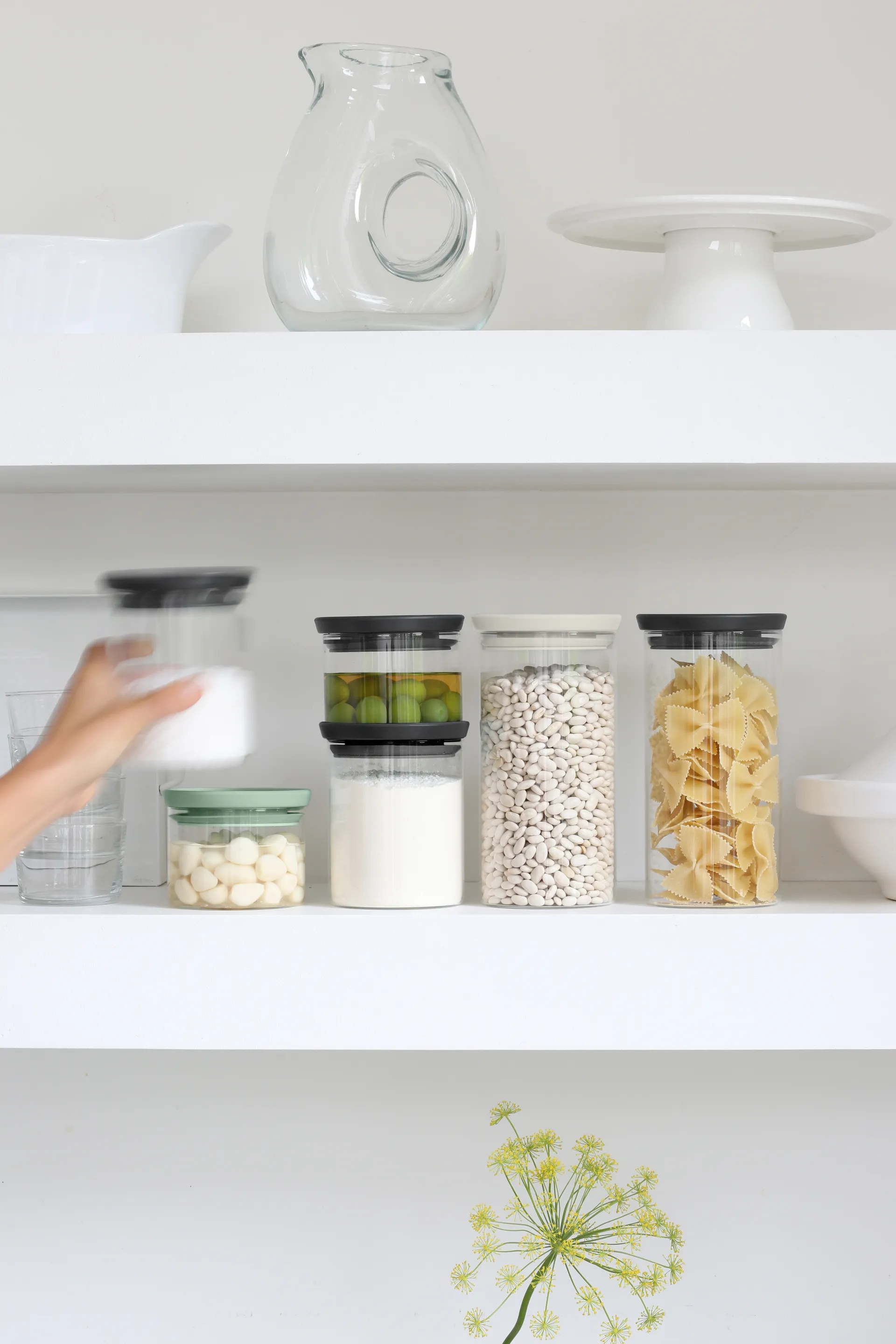 Recipiente de vidro Brabantia, 3 un., Preto-cinza-verde Brabantia