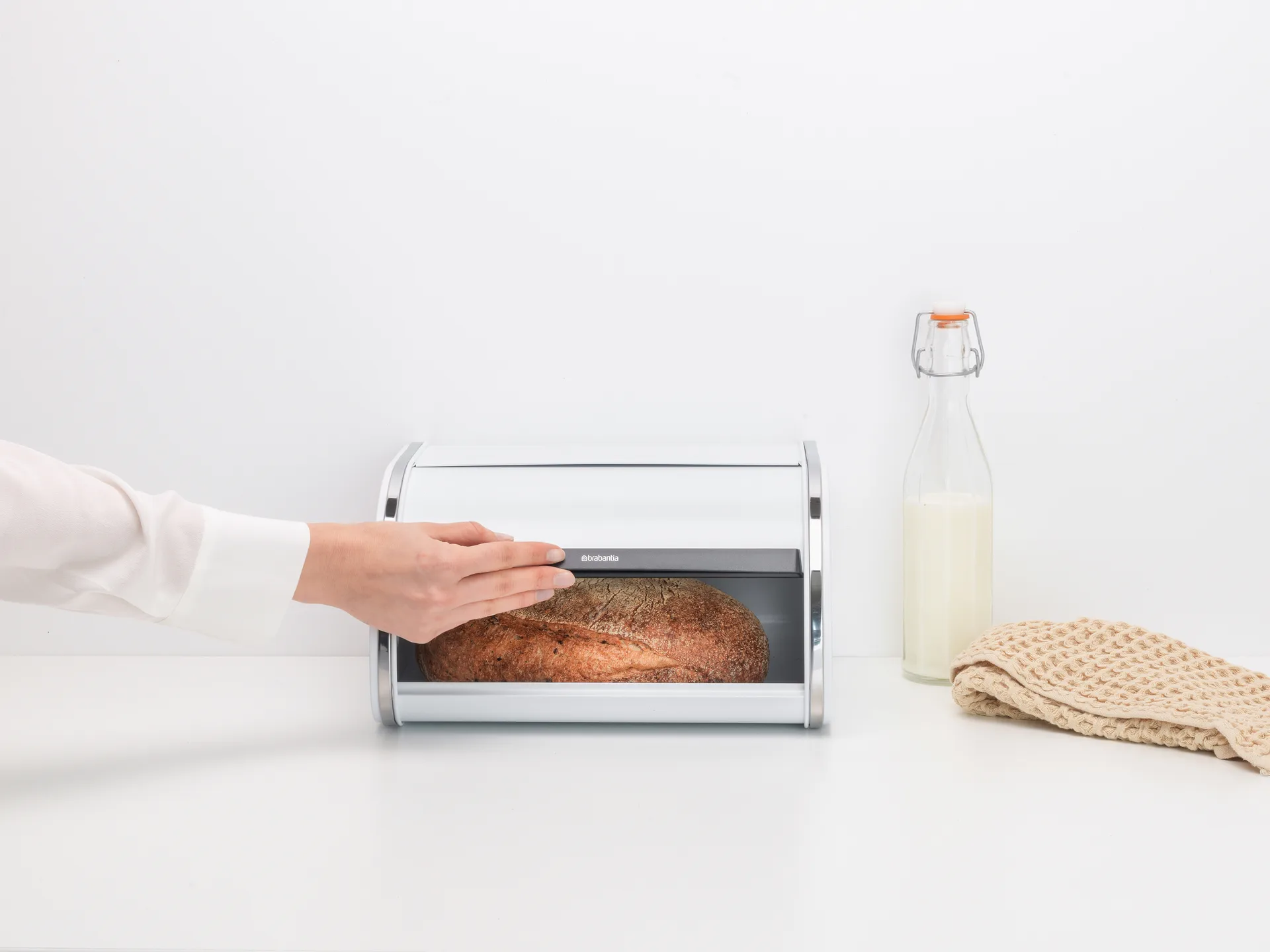 Roll Top caixa para pão pequena , Branco Brabantia