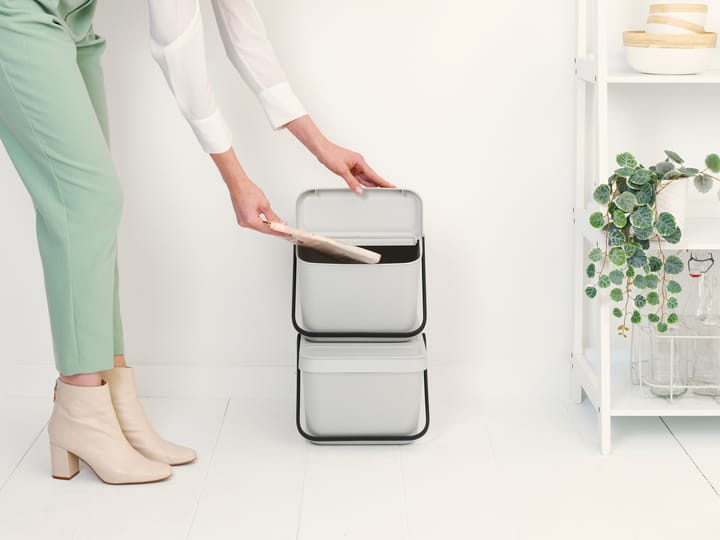 Sort & Go balde de lixo empilhável 20 L - Cinza claro - Brabantia