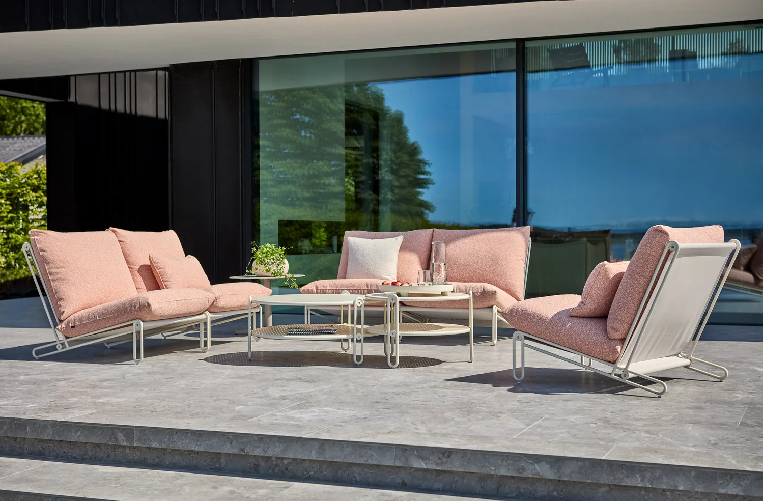 Blixt poltrona lounge, Branco pérola-teddy laranja Brafab