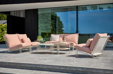 Blixt poltrona lounge - Branco pérola-teddy laranja - Brafab