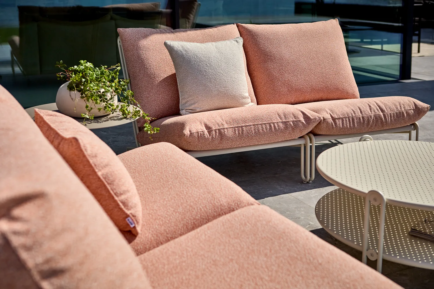 Blixt poltrona lounge, Branco pérola-teddy laranja Brafab