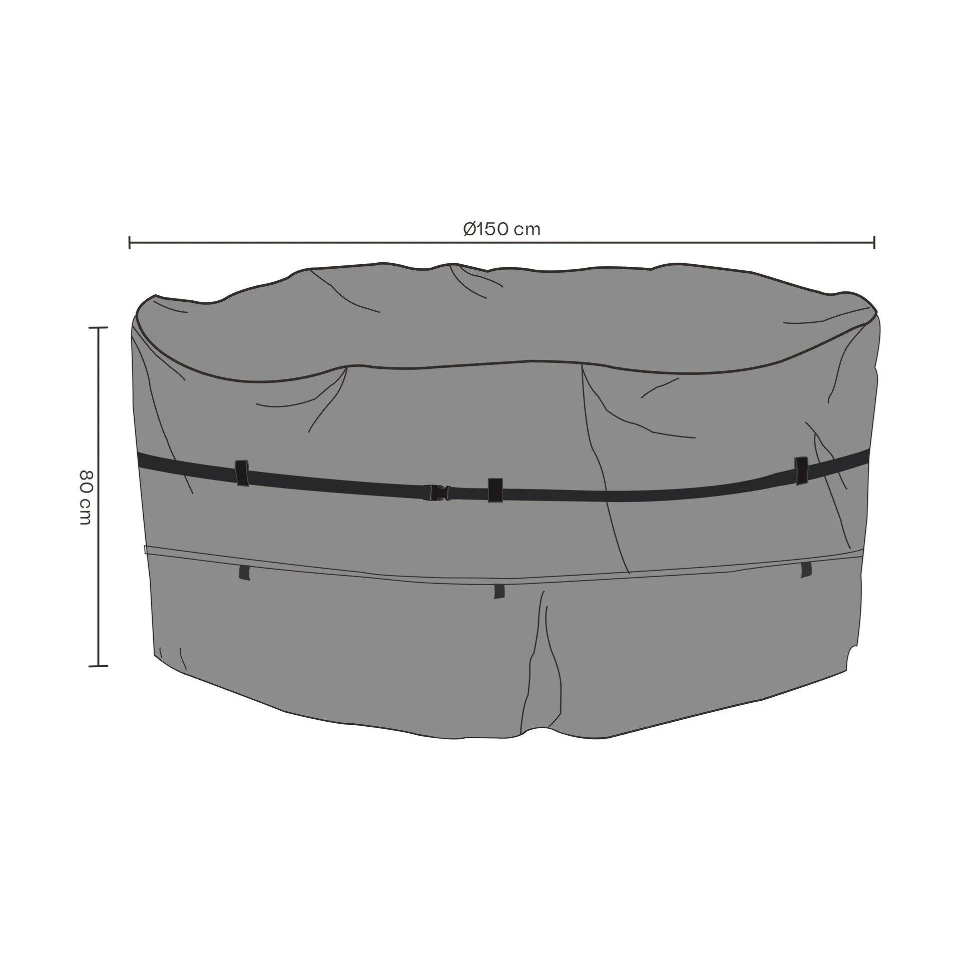 Capa protetora para Brafab conjunto sala de jantar, Preto 150x80 cm Brafab