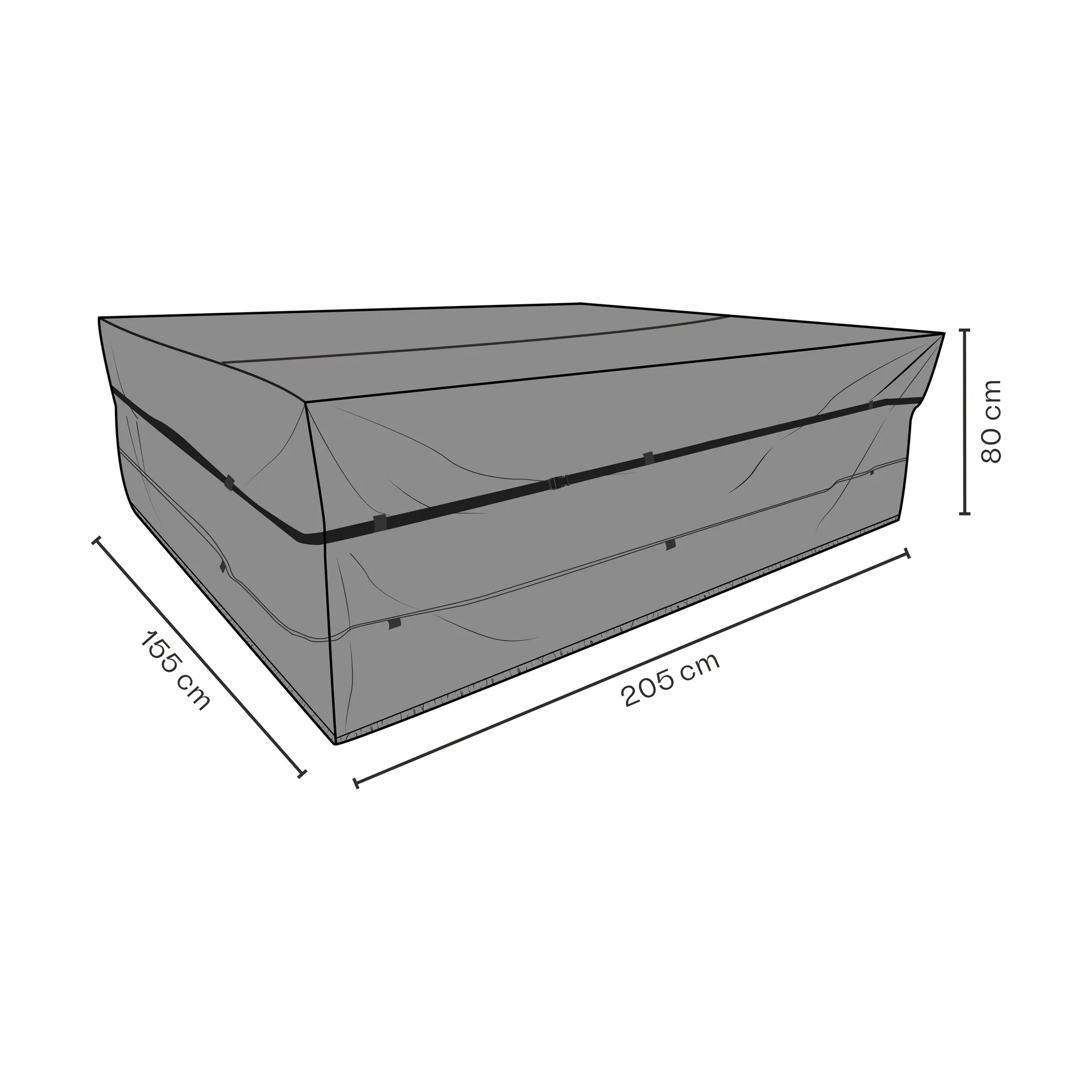 Capa protetora para Brafab conjunto sala de jantar, Preto 205x155 cm Brafab