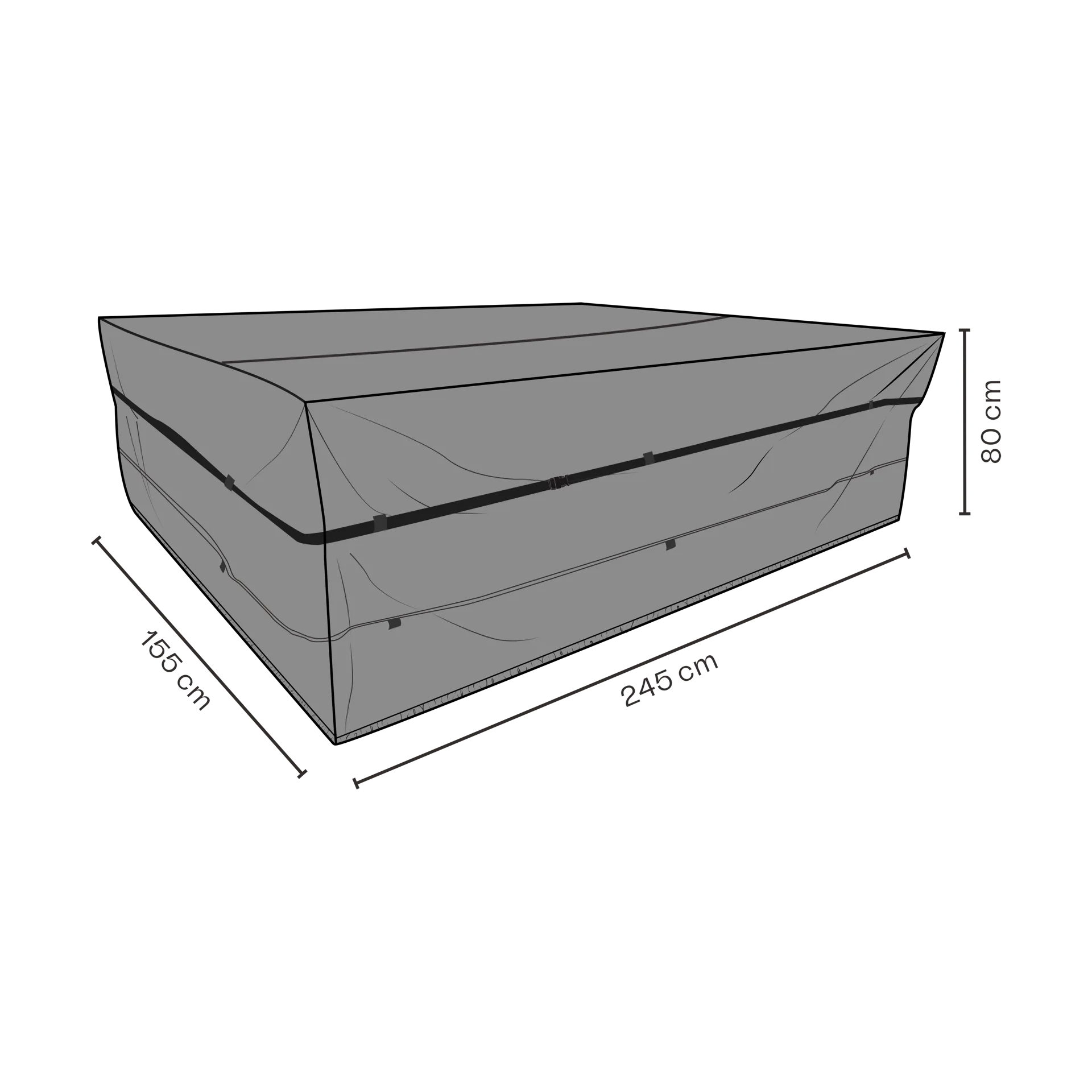 Capa protetora para Brafab conjunto sala de jantar, Preto 245x155 cm Brafab