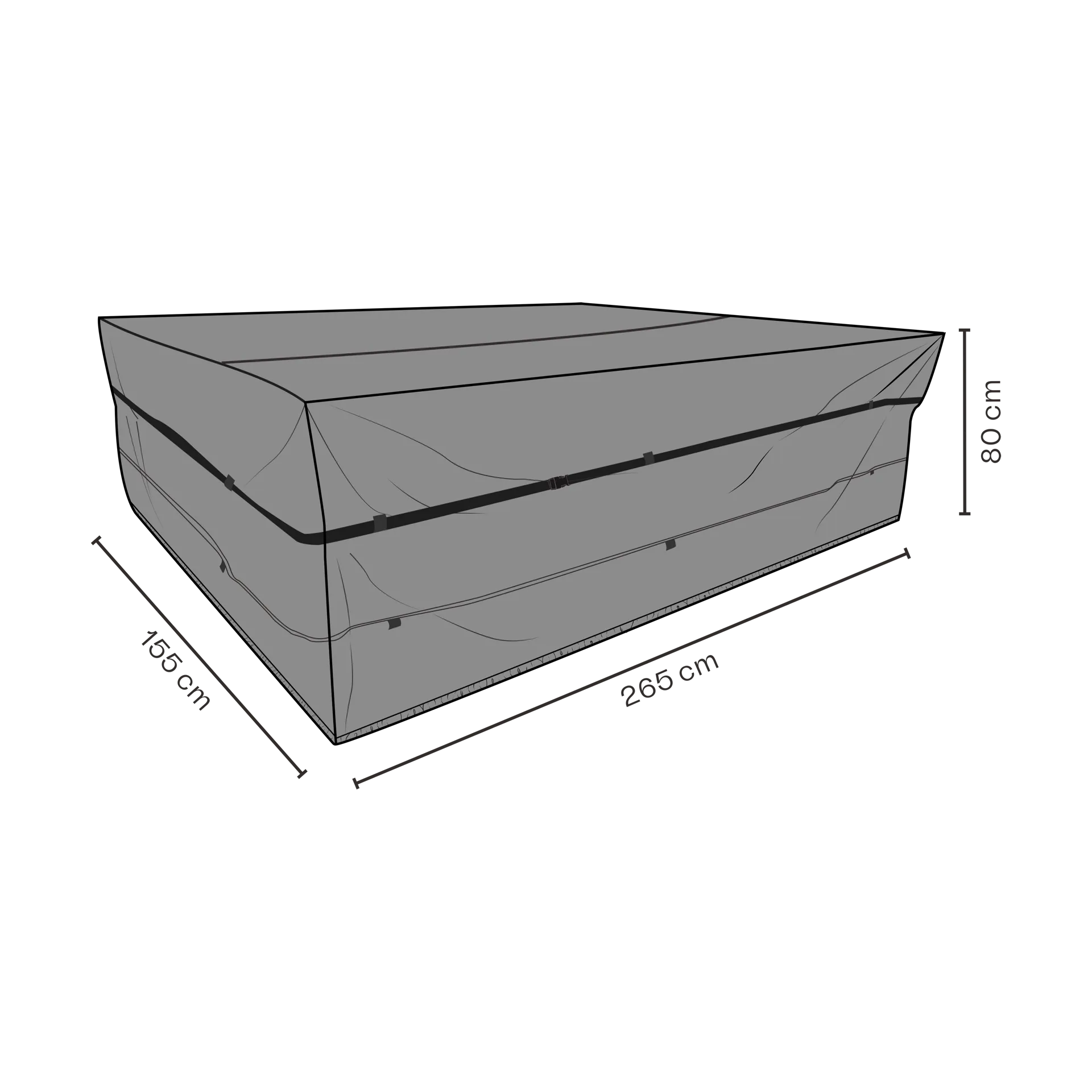 Capa protetora para Brafab conjunto sala de jantar, Preto 265x155 cm Brafab