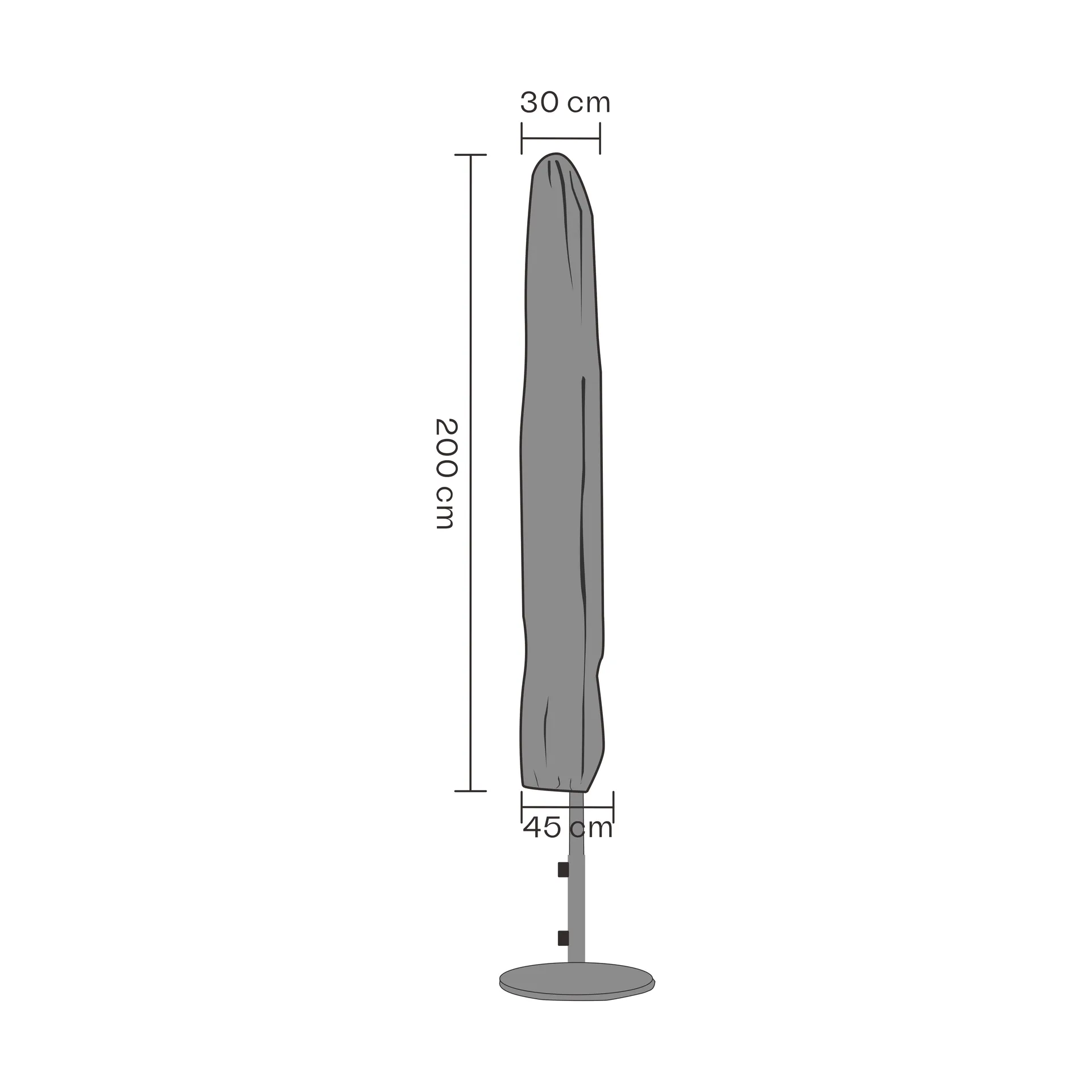 Capa protetora para Brafab guarda-sol, Preto 200 cm Brafab