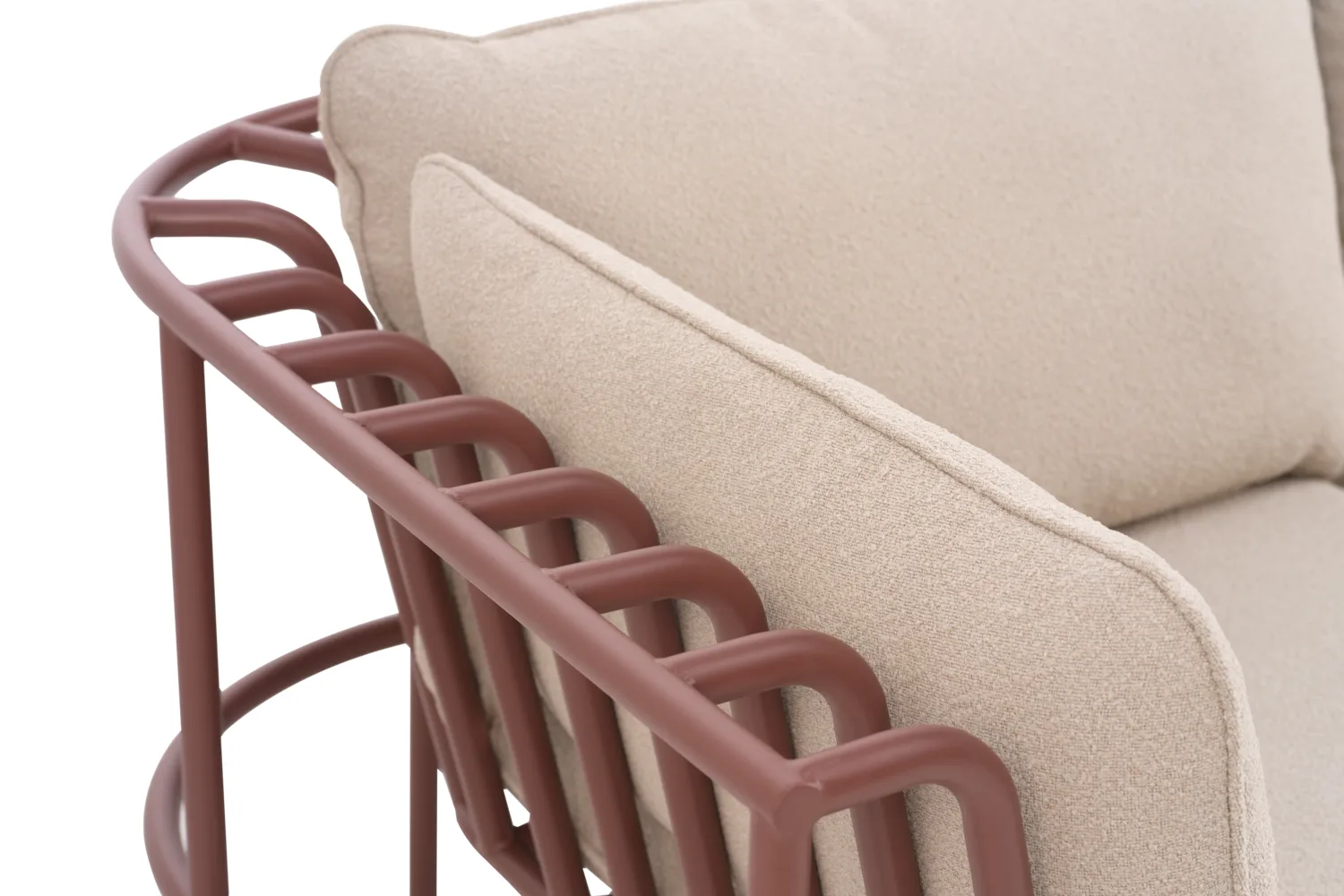 Collier poltrona, Vermelho zin-teddy bege Brafab