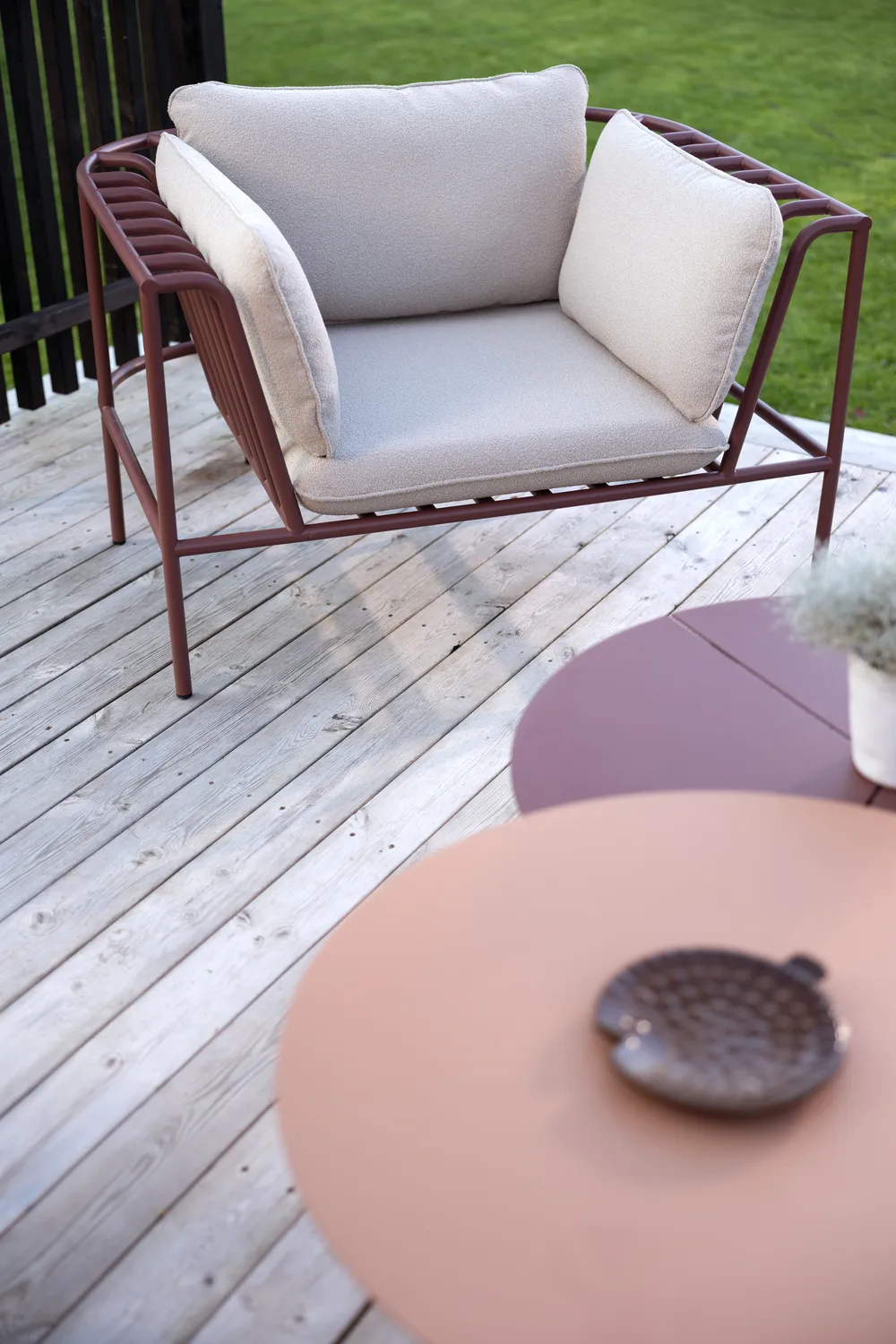 Collier poltrona, Vermelho zin-teddy bege Brafab