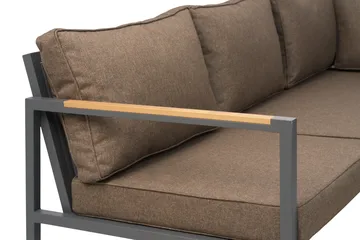 Conjunto de sofá Cap - Antracite-castanho, 6 lugares - Brafab