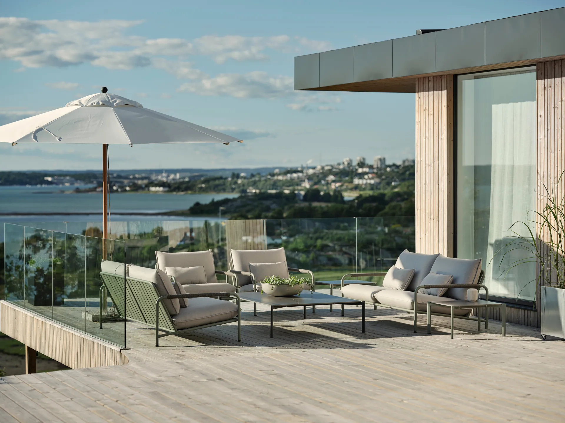 Guarda-sol Paliano, Natural-branco 300 cm Brafab