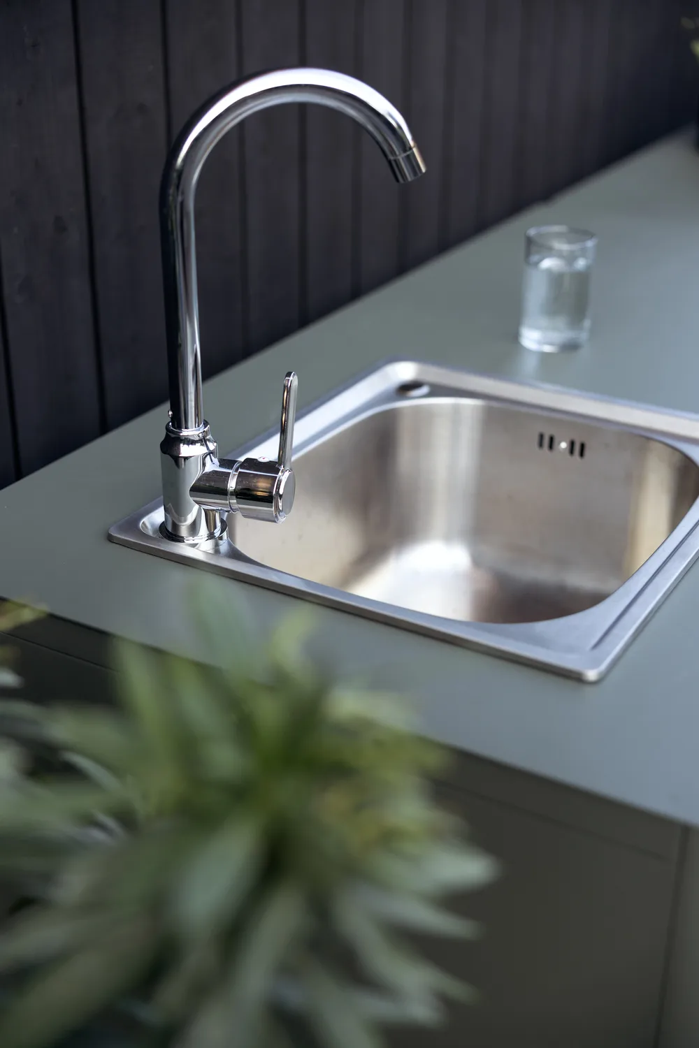 Kelia cozinha exterior armário base com pia, Nordic green, 121x90x64 Brafab