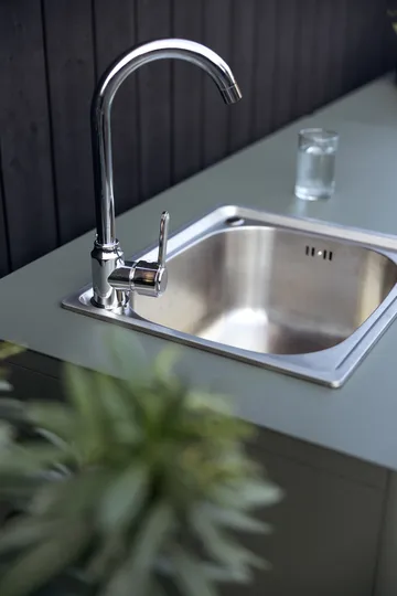 Kelia cozinha exterior armário base com pia - Nordic green, 121x90x64 - Brafab