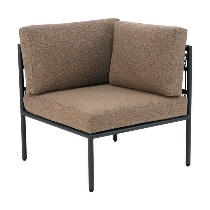 Módulo de sofá Reno - Preto-raw peanut, canto - Brafab