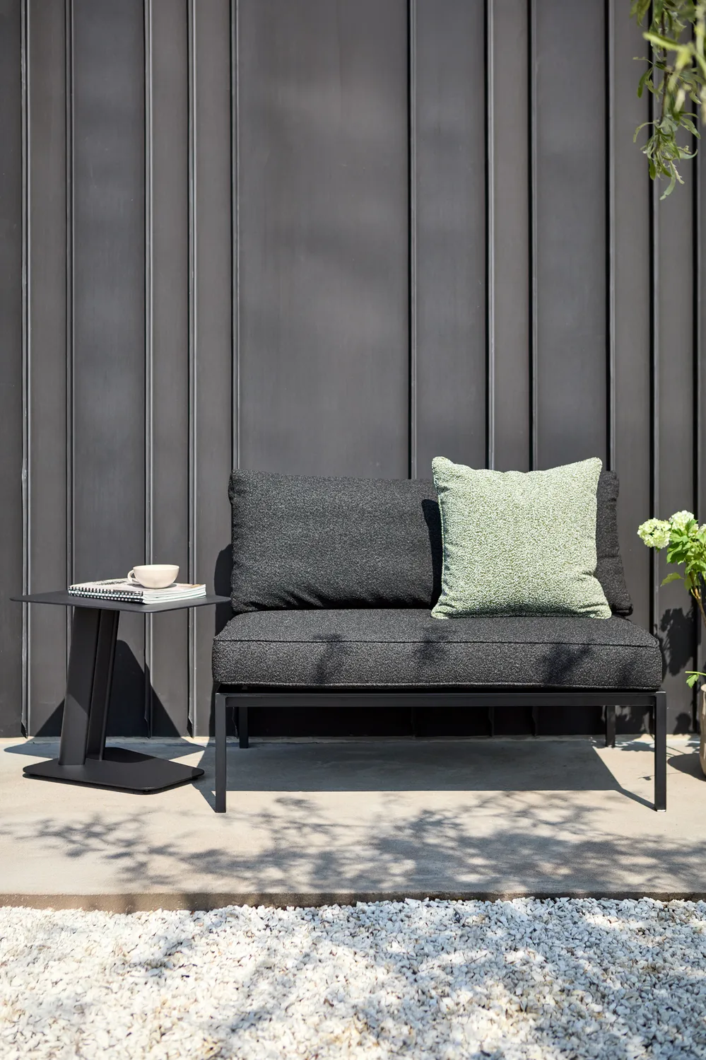 Módulo de sofá Upper, Preto-teddy black, peça central Brafab