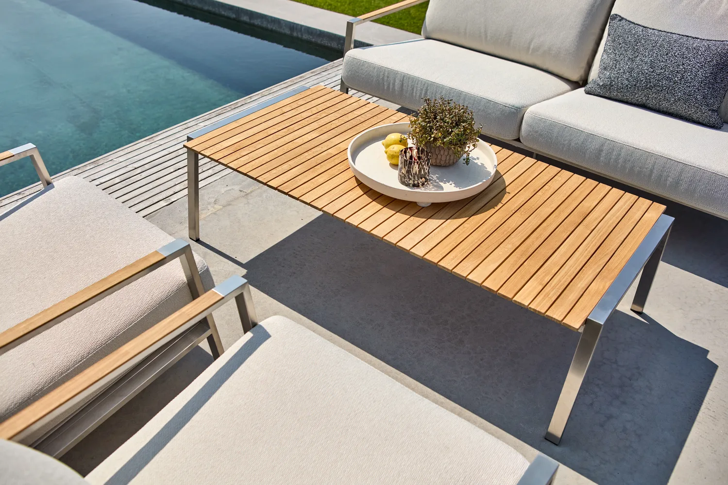 Naos sofá, Stainless steel-dot beige, 2,5 lugares Brafab