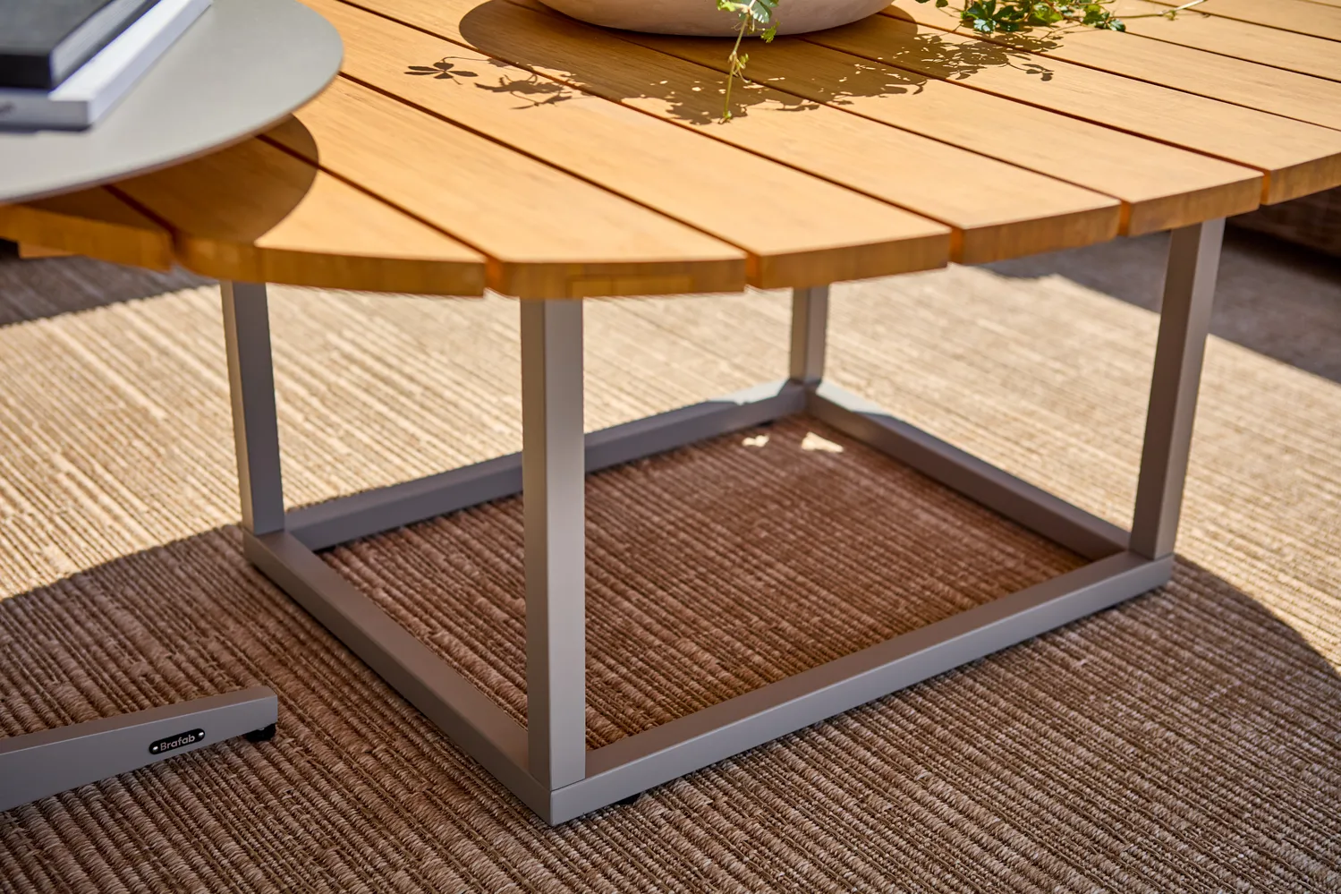 Olive mesa de centro, Khaki-bambu, 110x80 cm Brafab