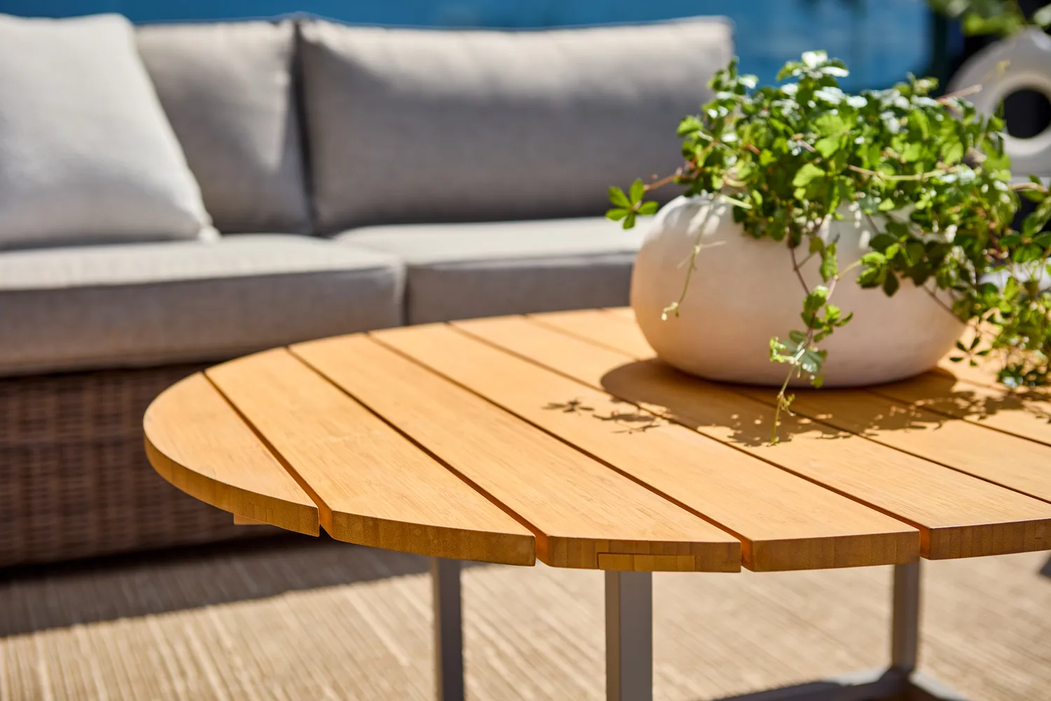 Olive mesa de centro, Khaki-bambu, 110x80 cm Brafab