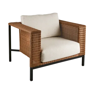 Poltrona Shell lounge - Teddy rice-preto - Brafab