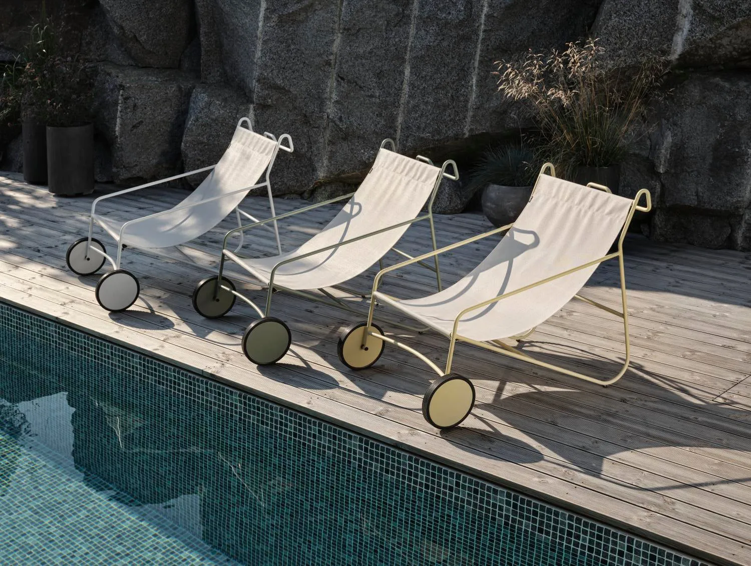 Poul Chair poltrona lounge, Verde poeira-branco Brafab