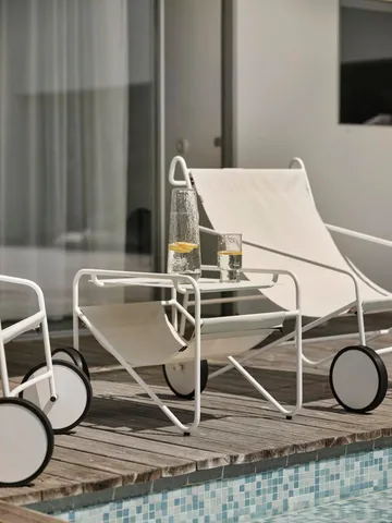 Poul Table mesa lateral - White-off white, 72x44 cm - Brafab