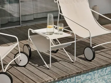 Poul Table mesa lateral - White-off white, 72x44 cm - Brafab