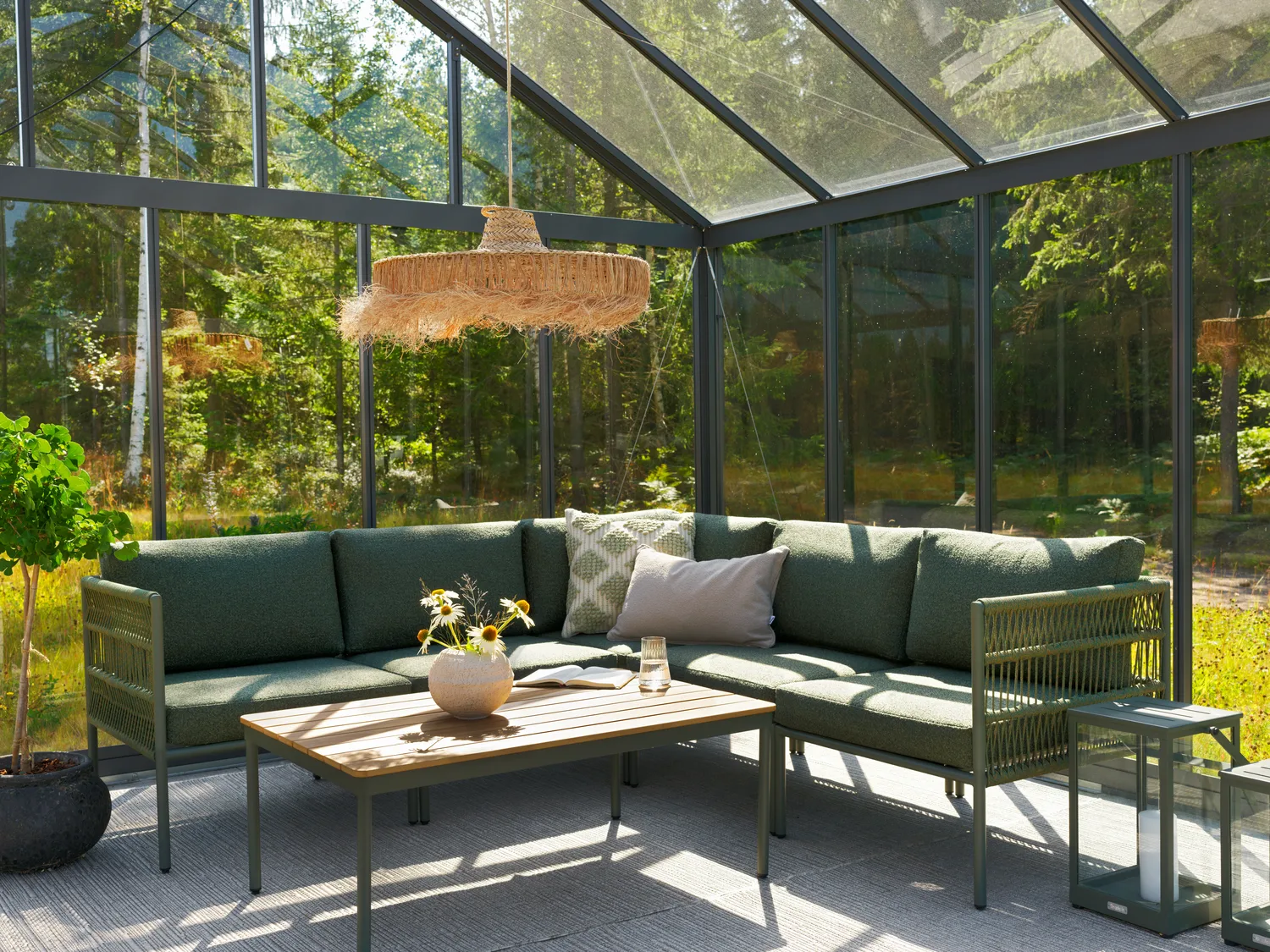 Reno mesa de centro, Nordic green-natural wood, 110x70 cm Brafab