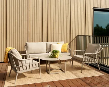 Sofá Coleville - Khaki-burlap beige, 3 lugares - Brafab