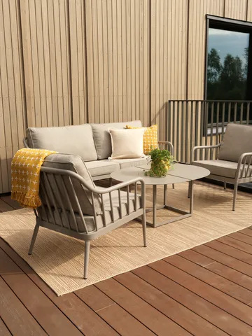 Sofá Coleville - Khaki-burlap beige, 3 lugares - Brafab