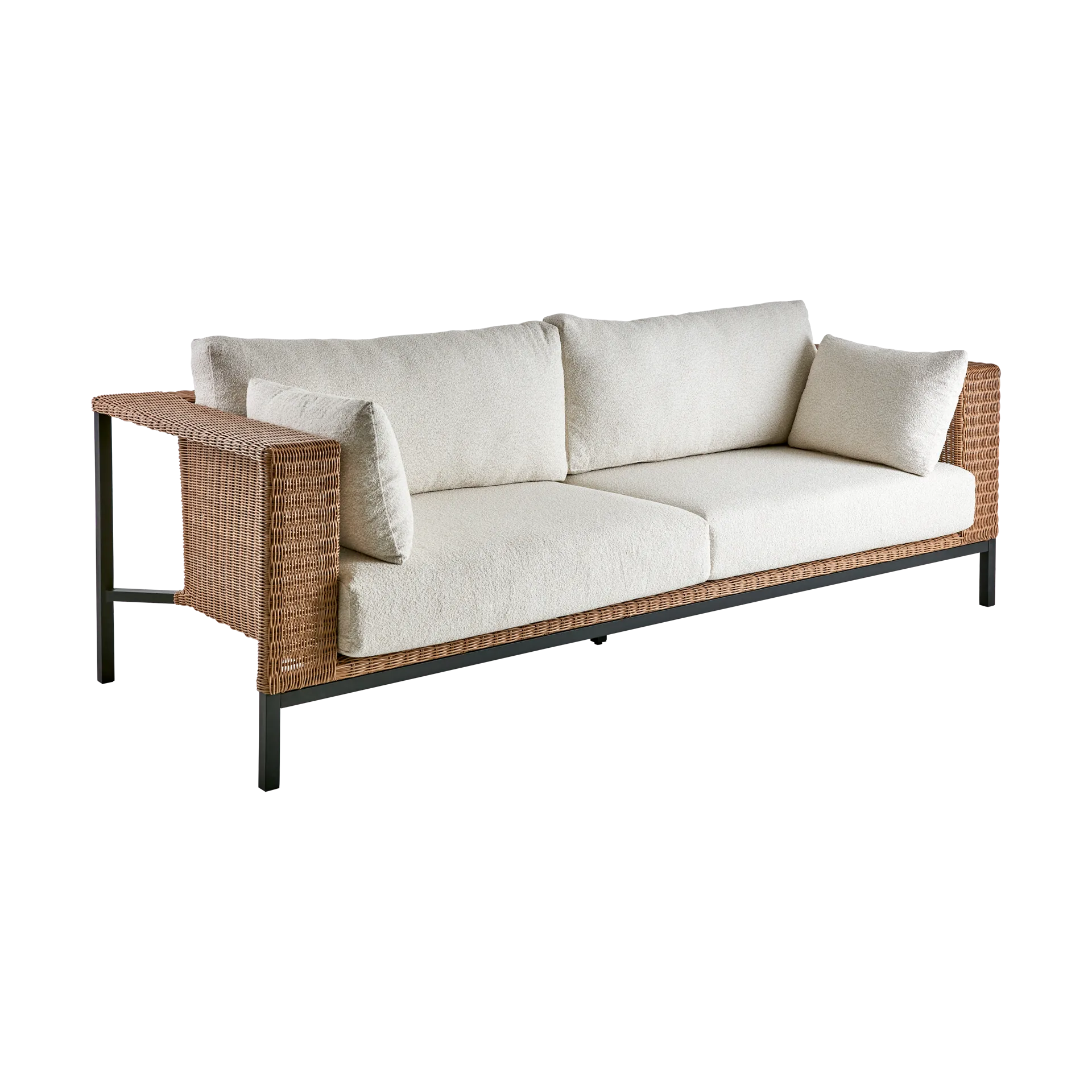 Sofá Shell, Teddy rice-preto Brafab