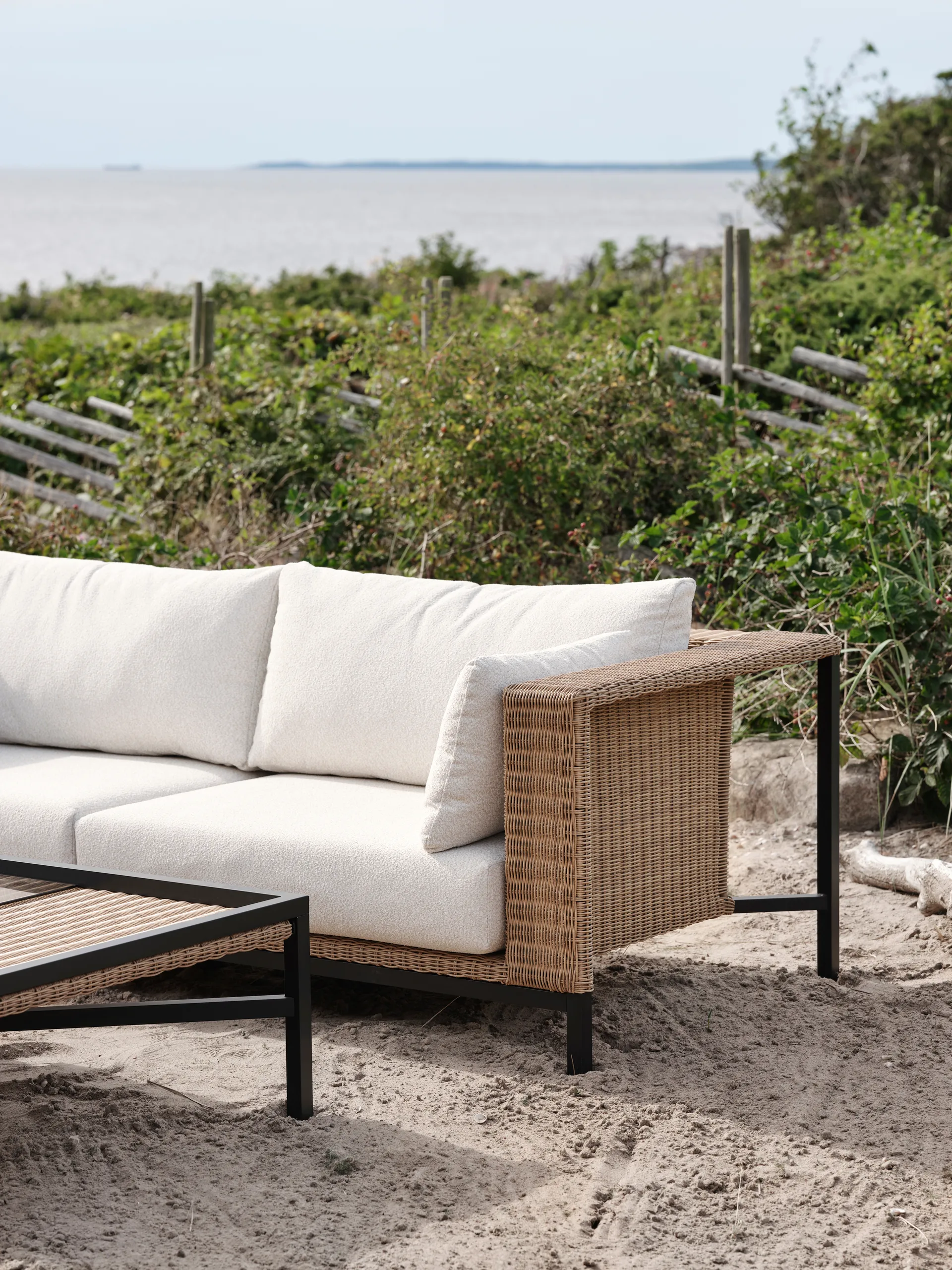 Sofá Shell, Teddy rice-preto Brafab