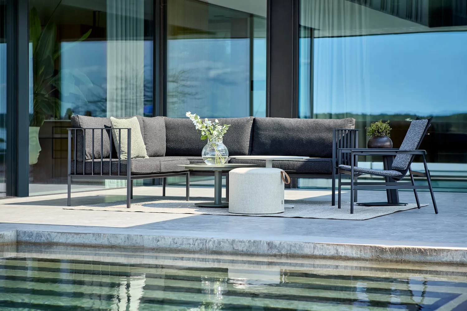 Upper sofá de canto, Preto-teddy preto Brafab