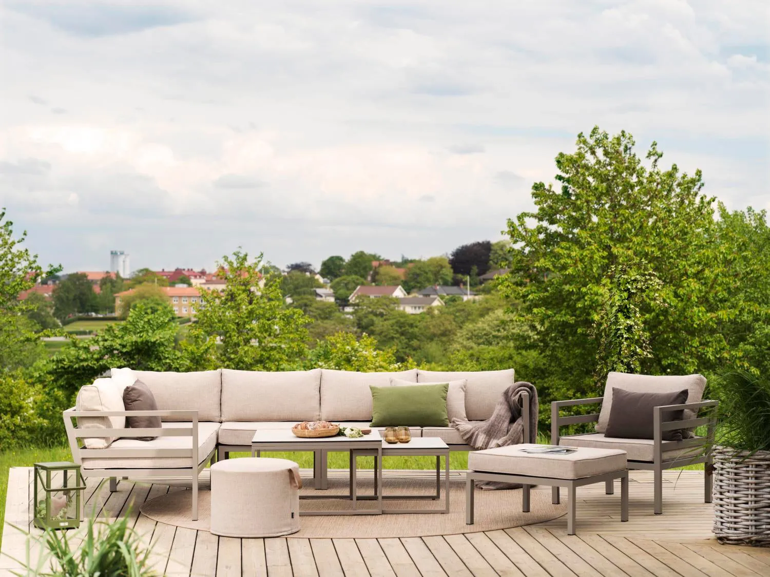 Weldon sofá de canto, Caquí-areia Brafab