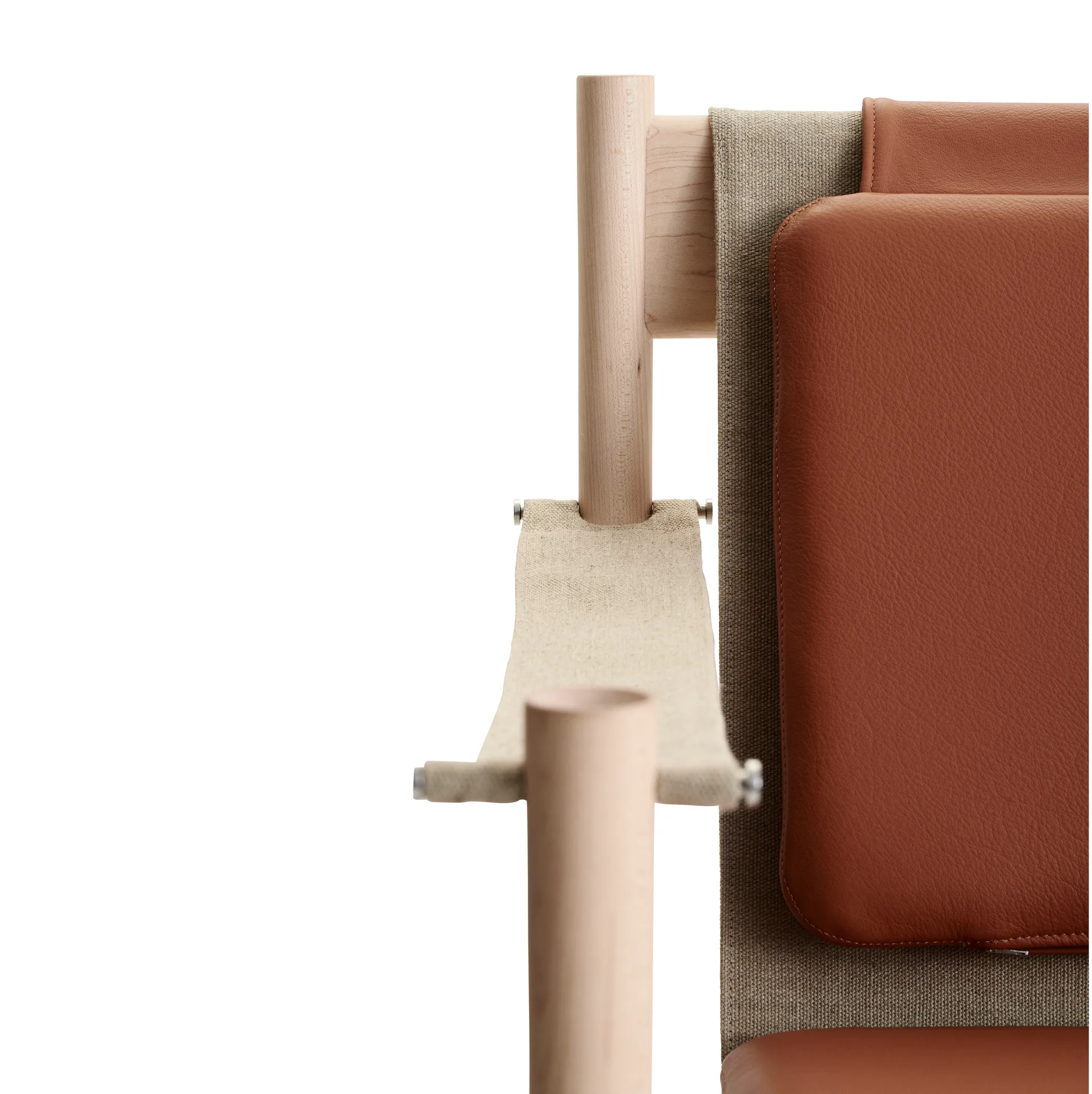 Cadeira lounge HB, Ácer branco verniz-Aguardente de Couro Brdr. Krüger