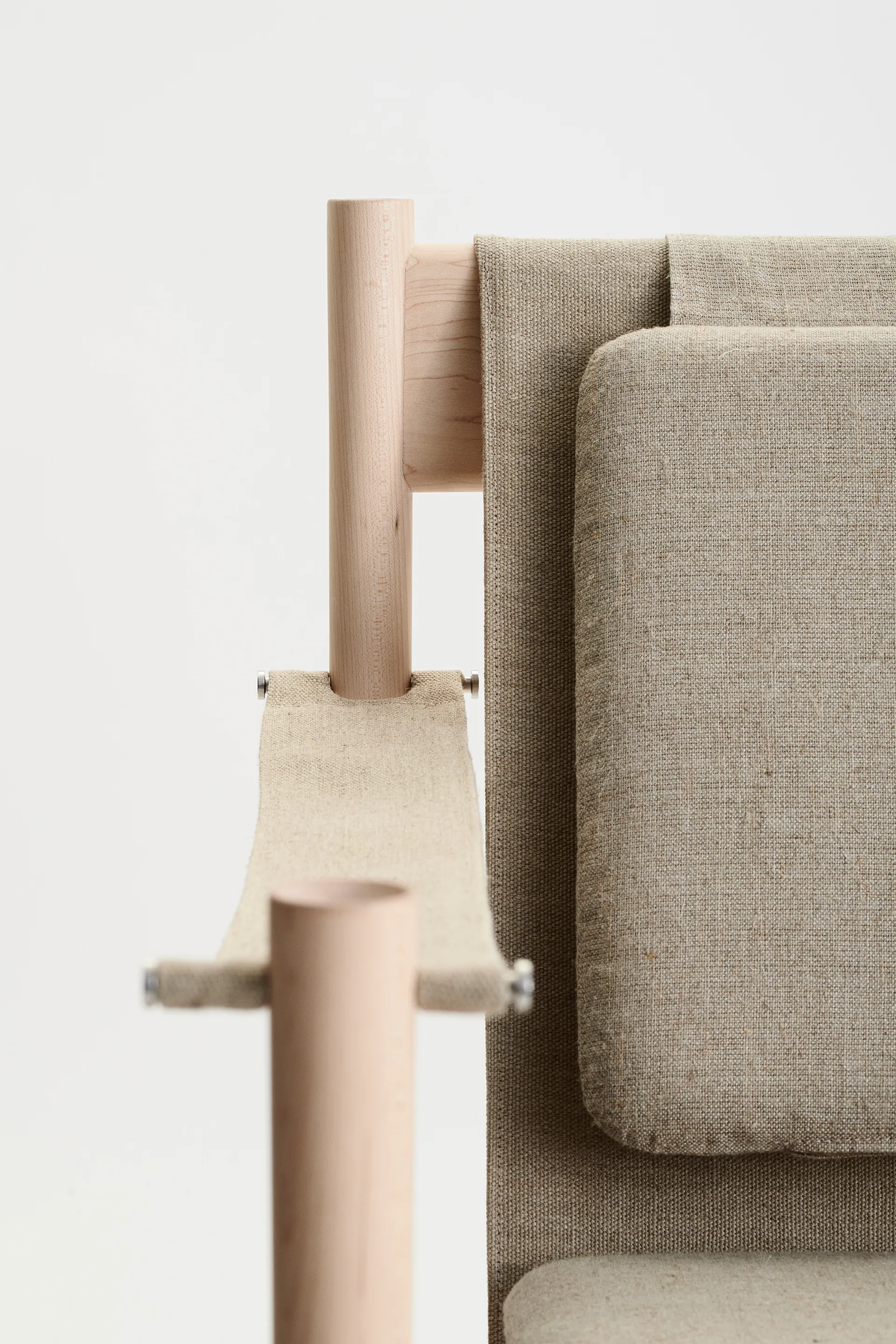 Cadeira lounge HB, Ácer branco verniz-lona natur Brdr. Krüger