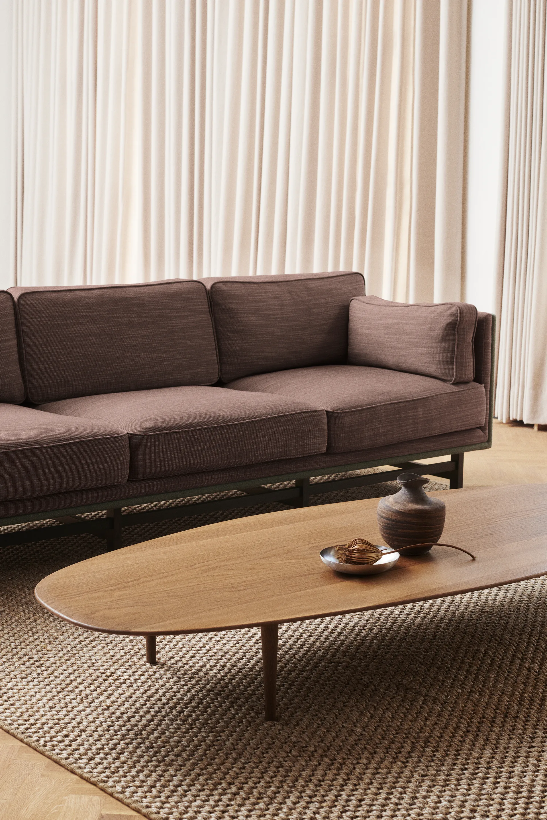 Mesa de centro Jari 80x180 cm , Verniz carvalho fumado Brdr. Krüger