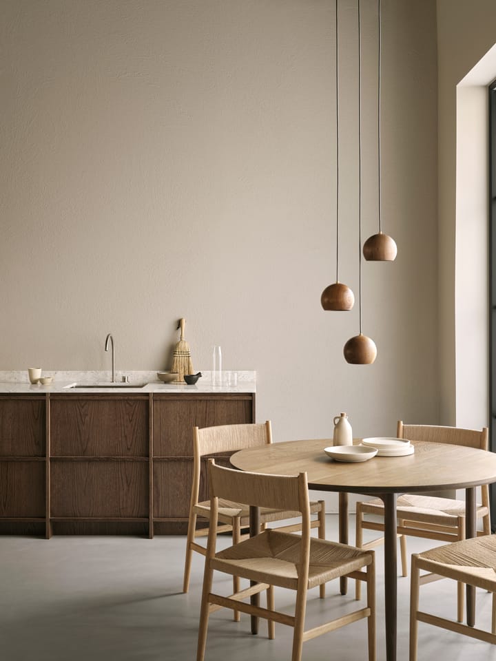 Mesa de jantar Arv Ø120 cm, Branco Verniz carvalho Brdr. Krüger