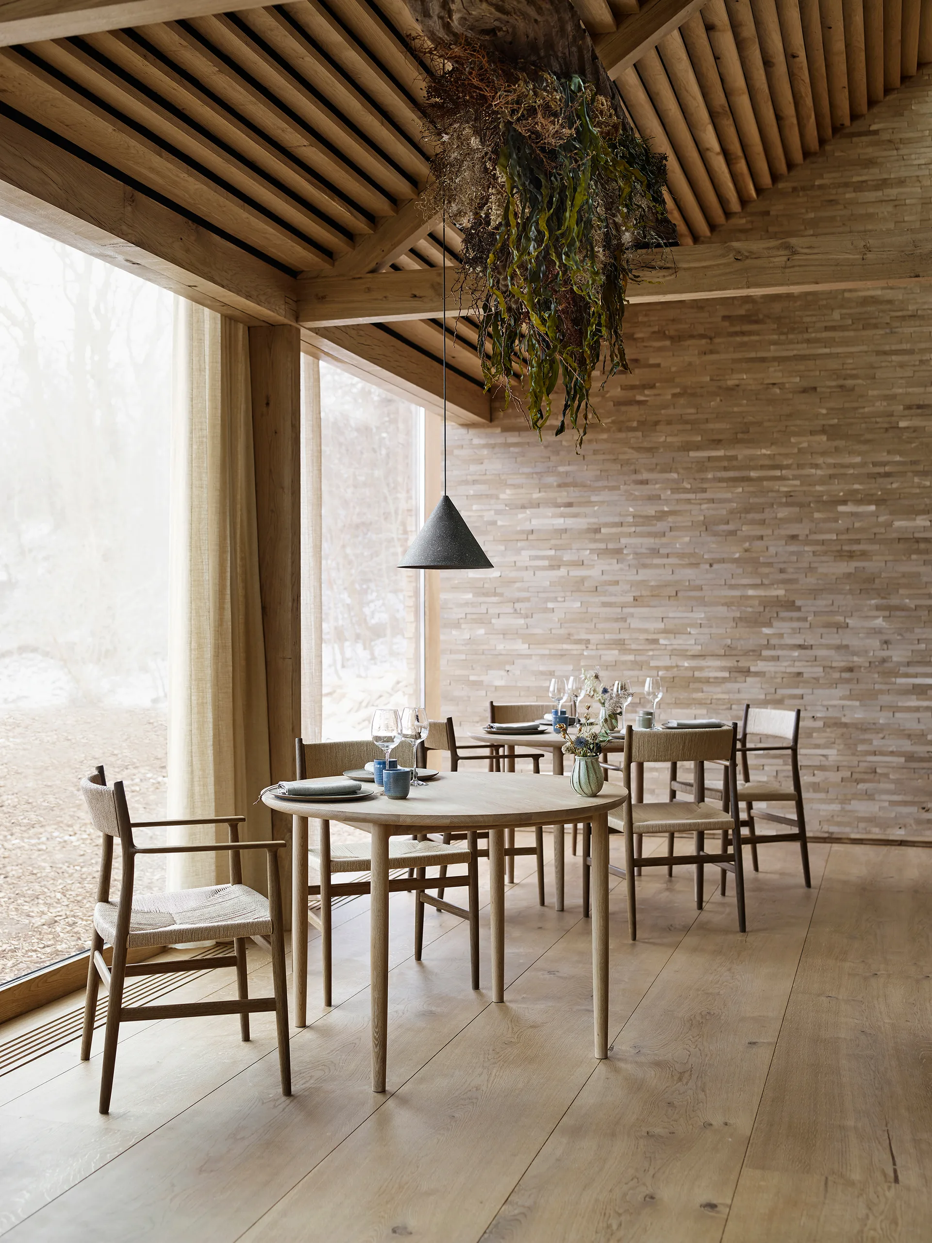 Mesa de jantar Arv Ø120 cm, Branco Verniz carvalho Brdr. Krüger